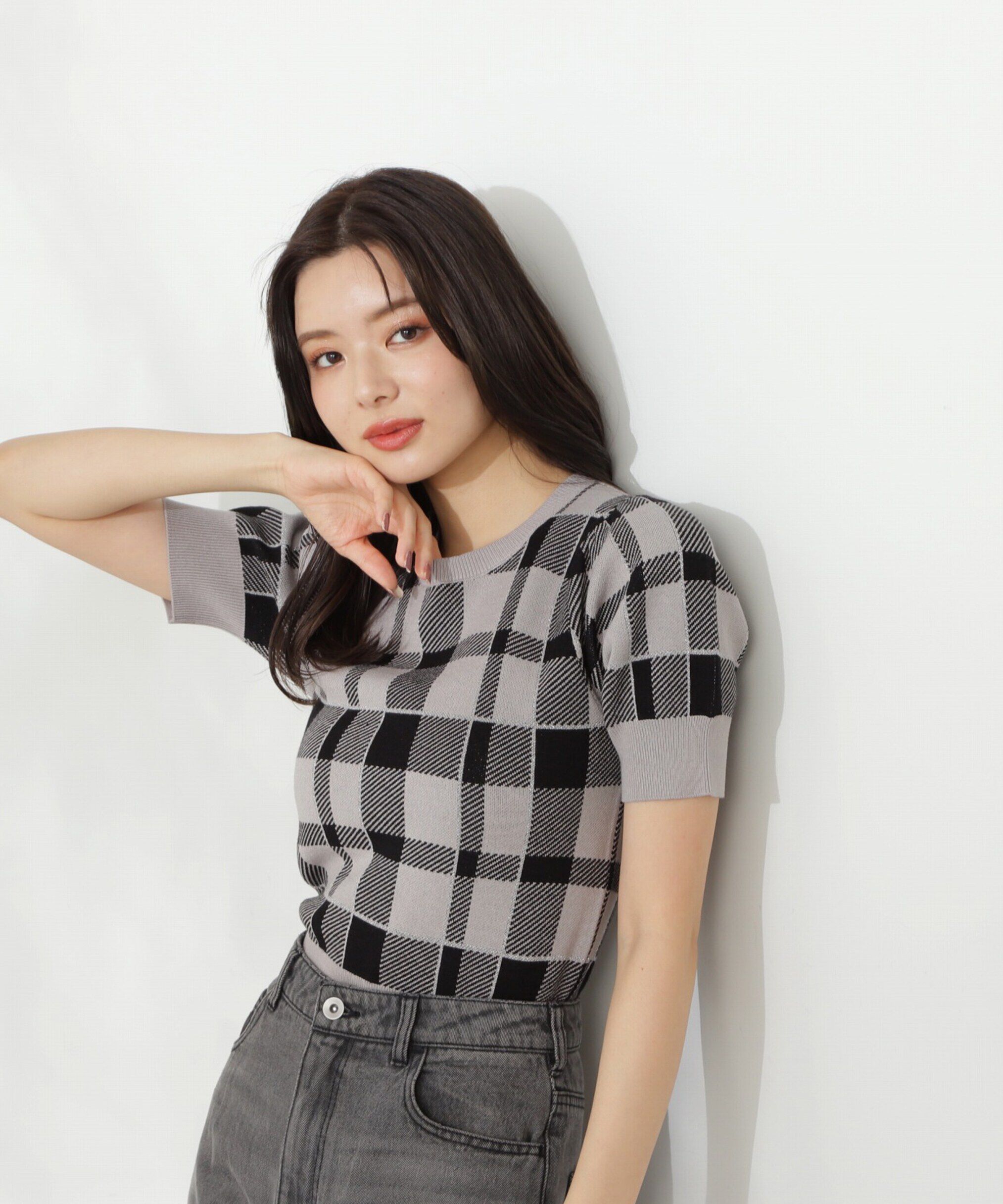 PROPORTION BODY DRESSING「ラメチェックニット」|ニット・セーター|