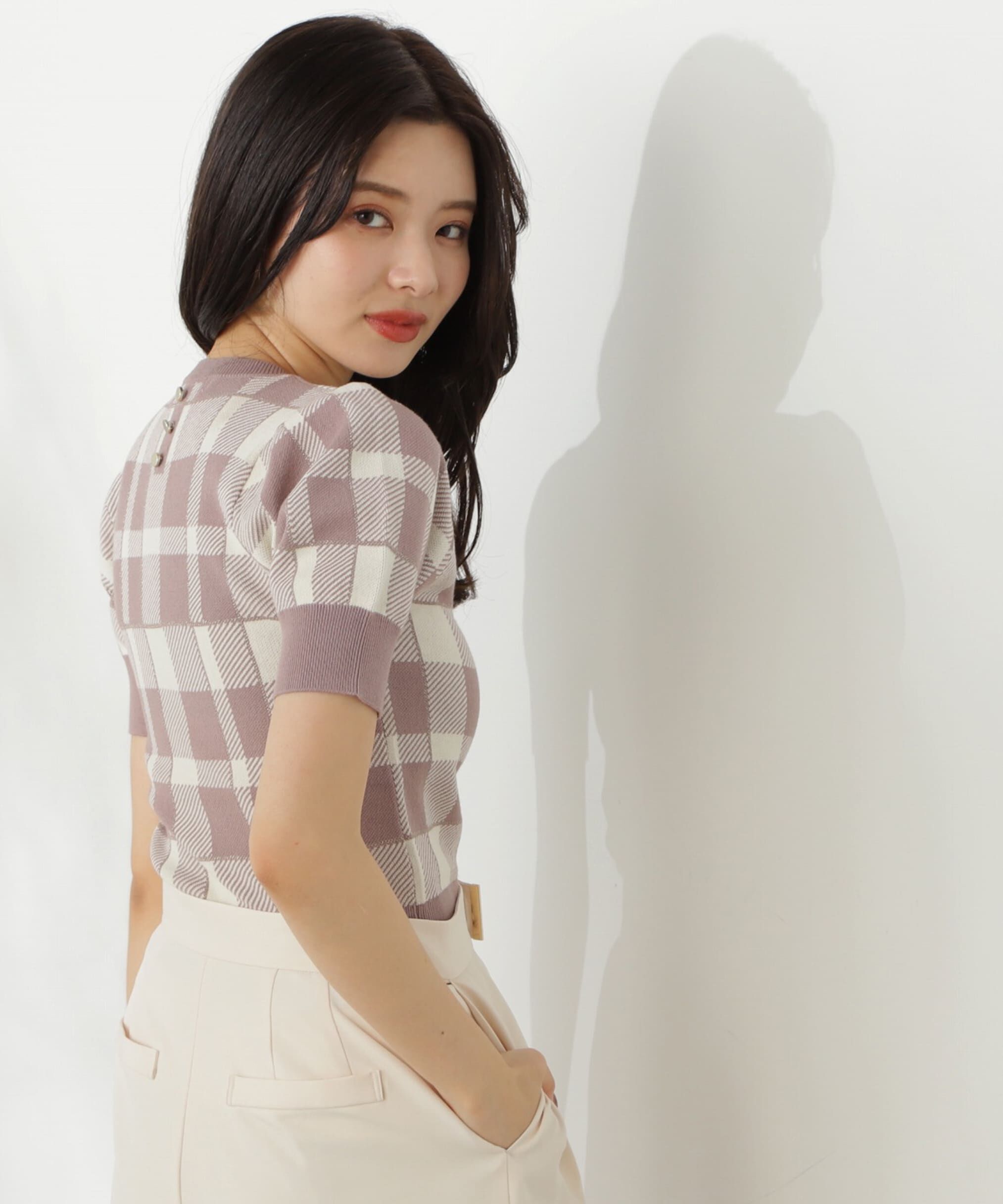 PROPORTION BODY DRESSING「ラメチェックニット」|ニット・セーター|
