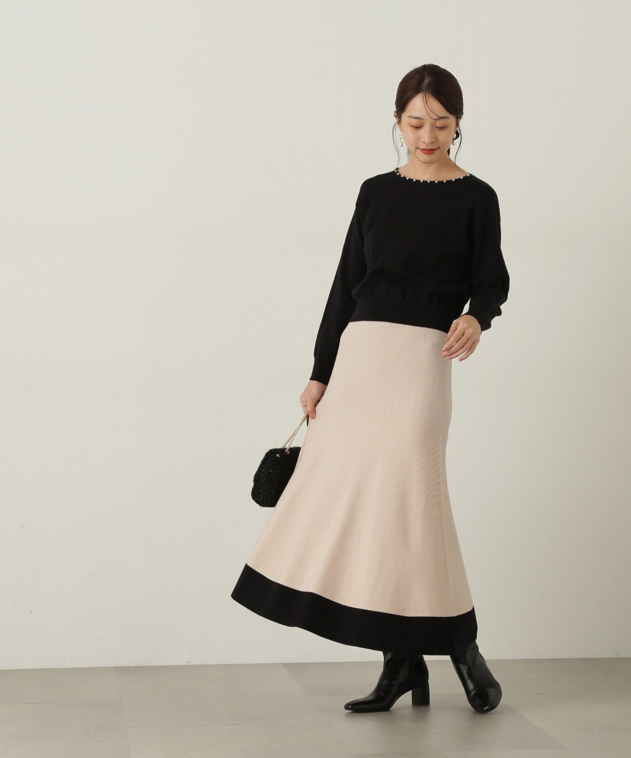 PROPORTION BODY DRESSING「バイカラーパールニットセットアップ」|ワンピース|