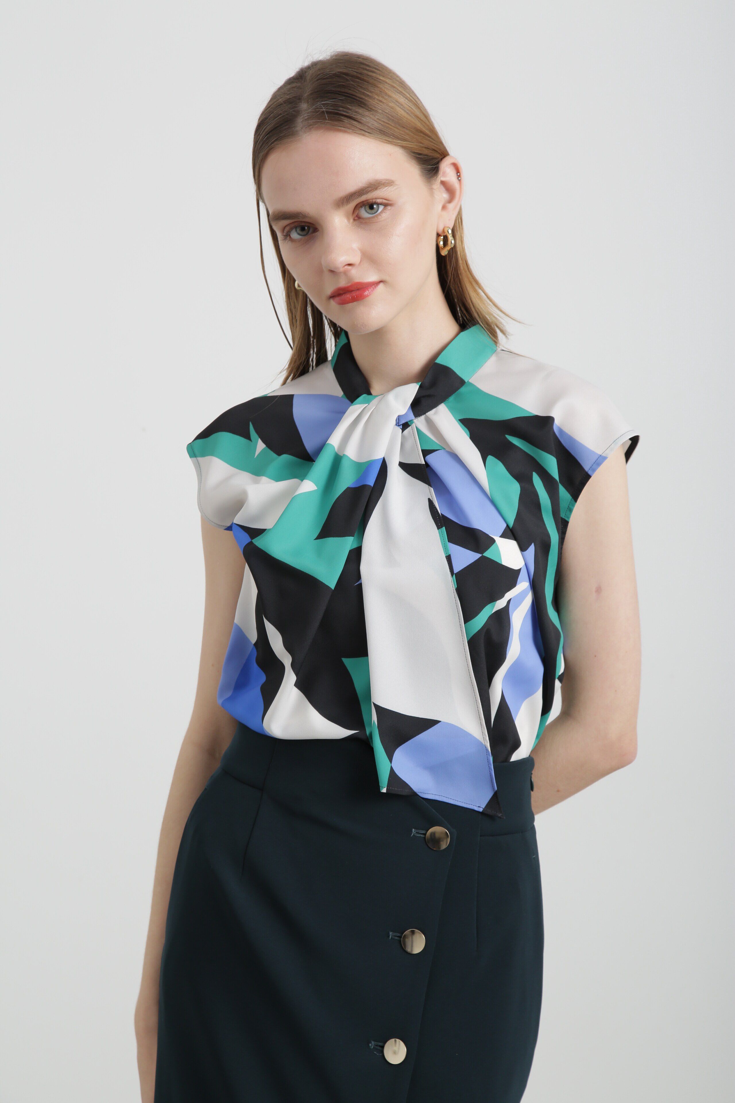  「◆リーフプリントブラウス」|シャツ・ブラウス|