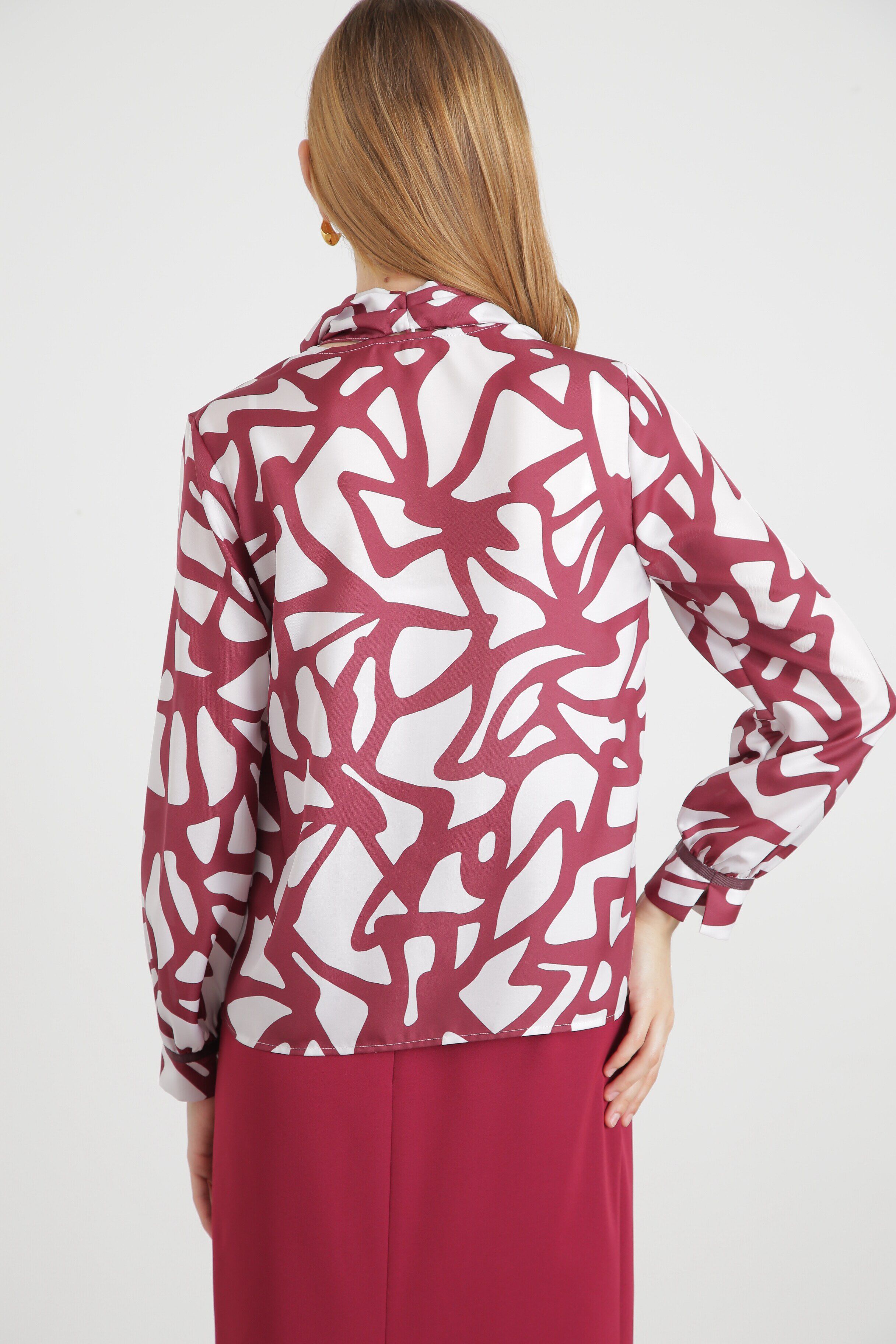  「◆モダンジオメトリックプリントブラウス」|シャツ・ブラウス|