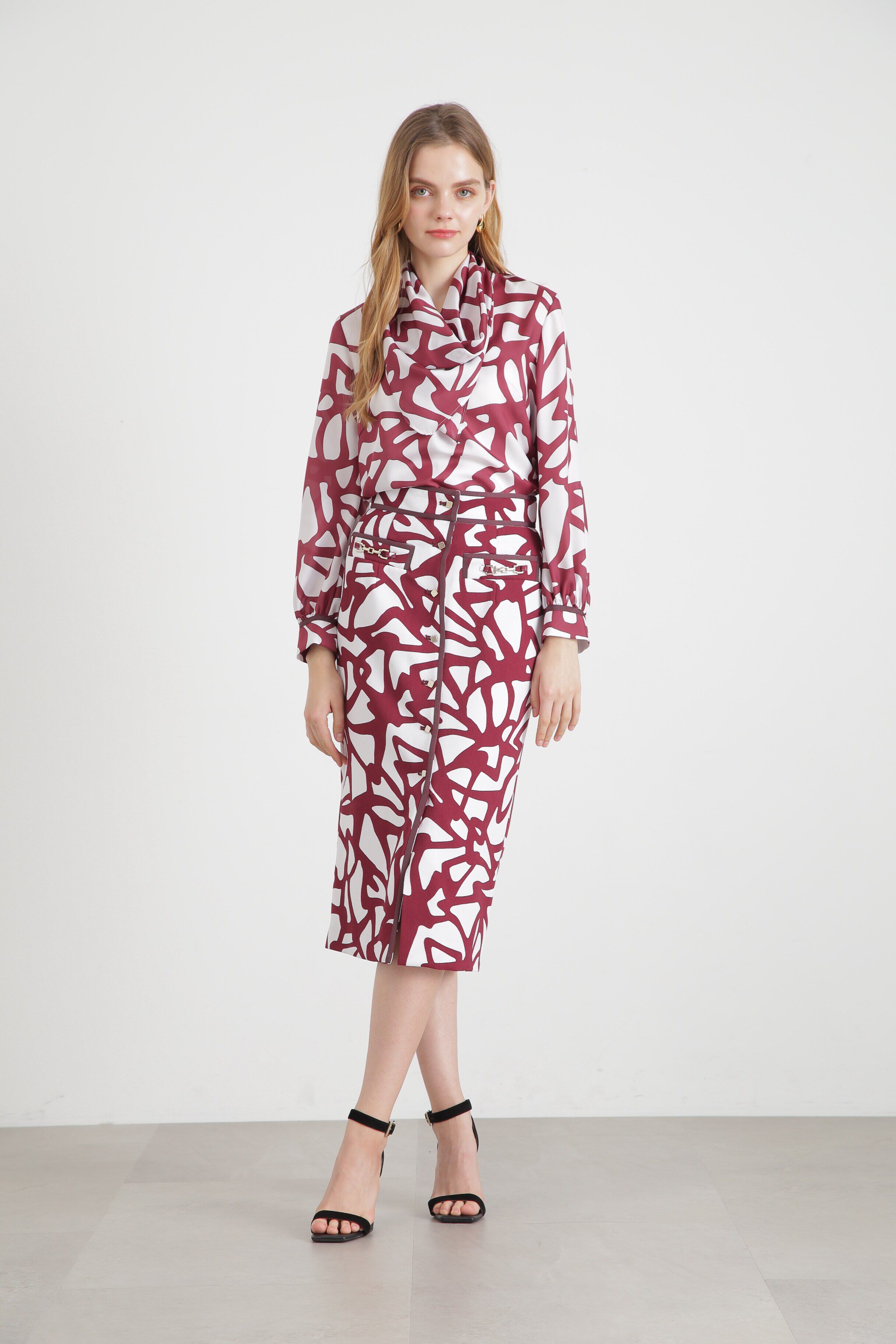  「◆モダンジオメトリックプリントスカート」|スカート|