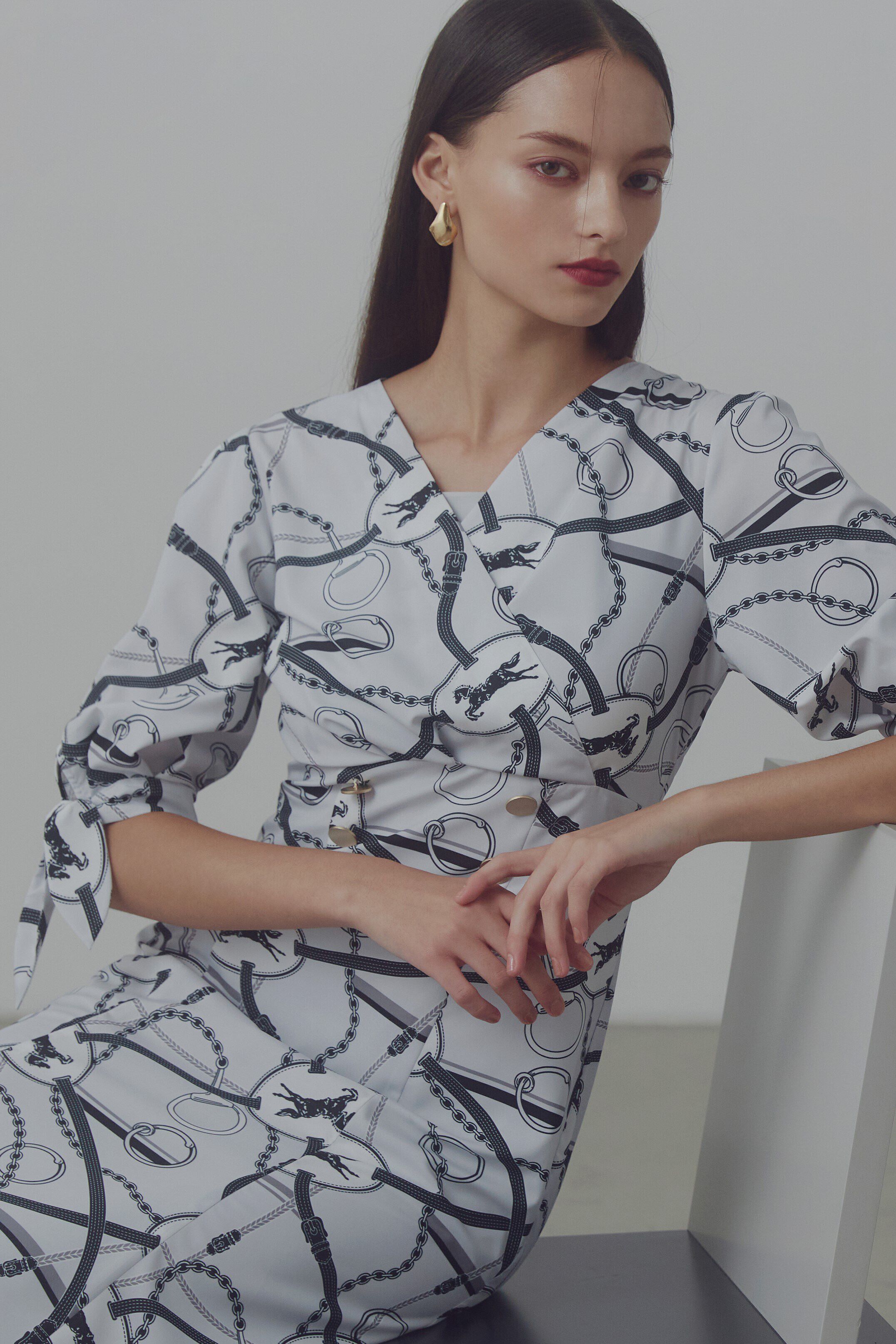  「◆ホースプレートプリントマーメイドワンピース」|ワンピース|