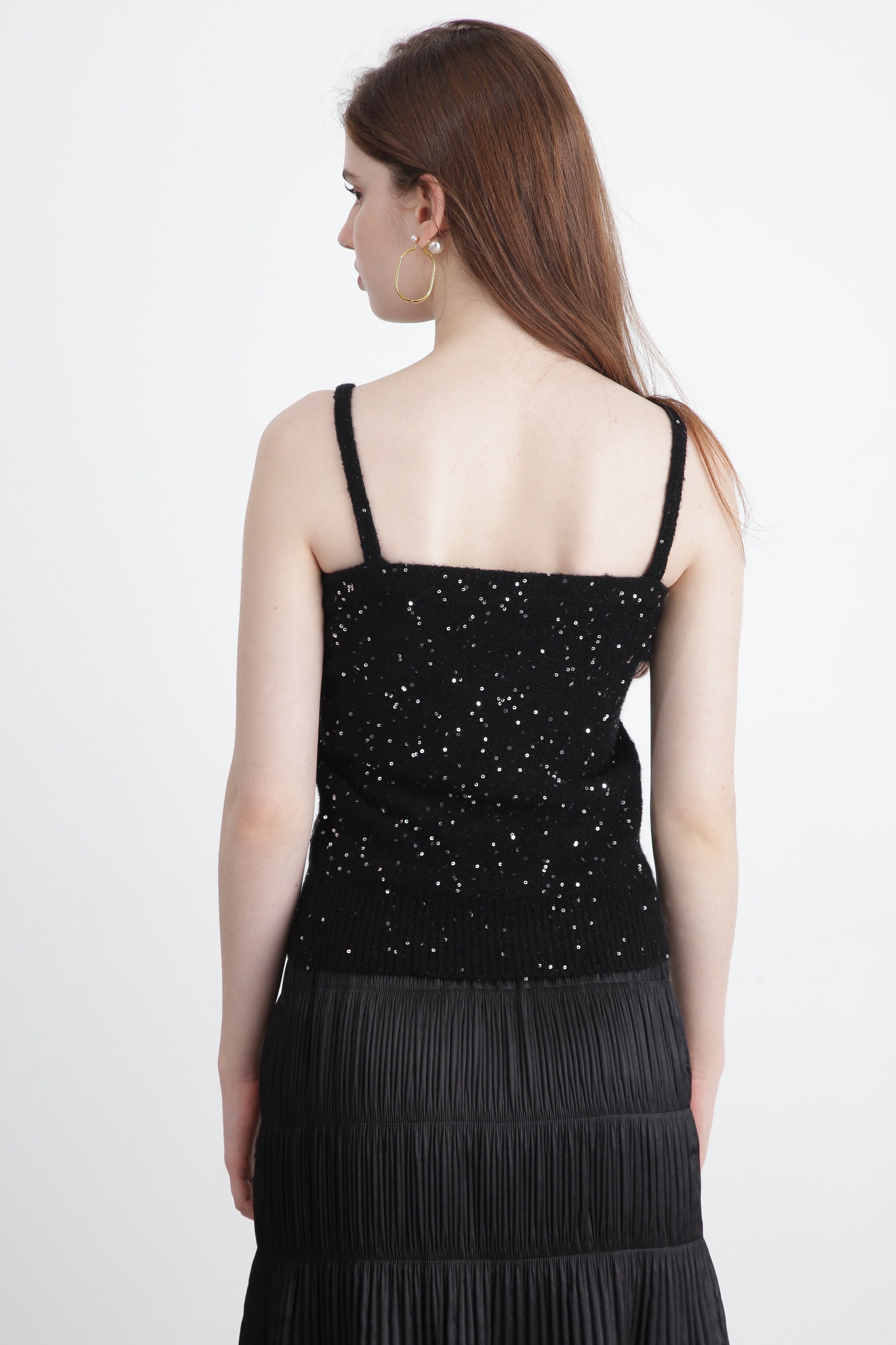  「◆スパンコールニットベアトップ」|ニット・セーター|