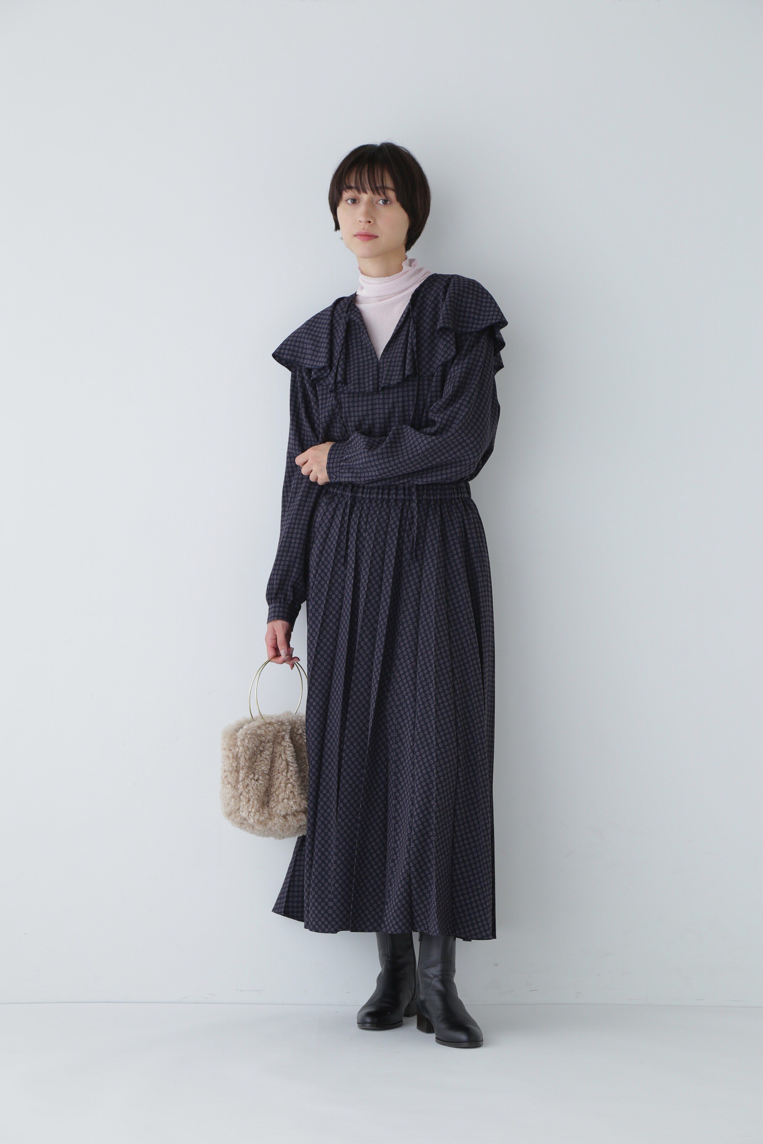  「◆ドットプリント襟付きブラウス」|シャツ・ブラウス|