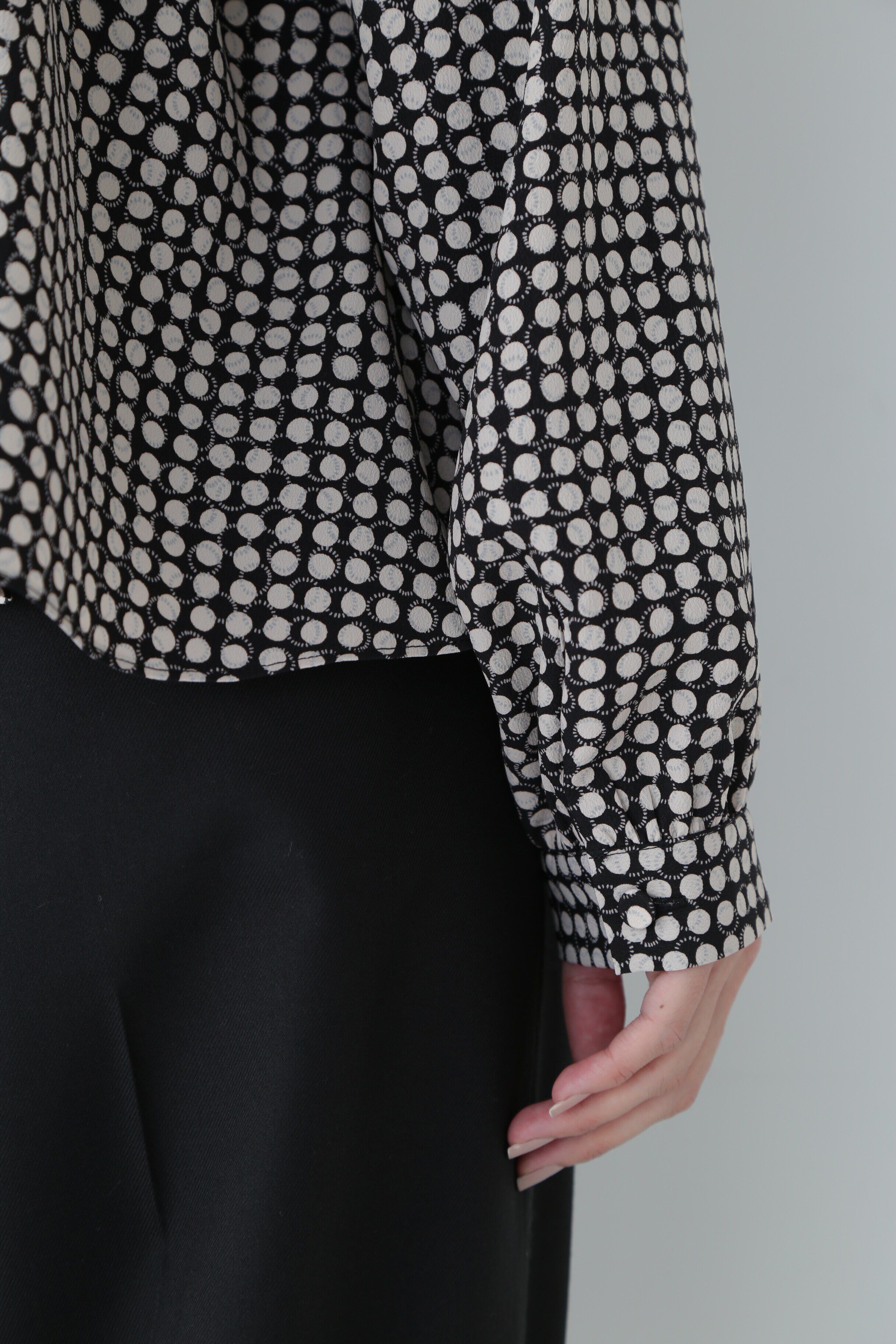  「◆ドットプリント襟付きブラウス」|シャツ・ブラウス|