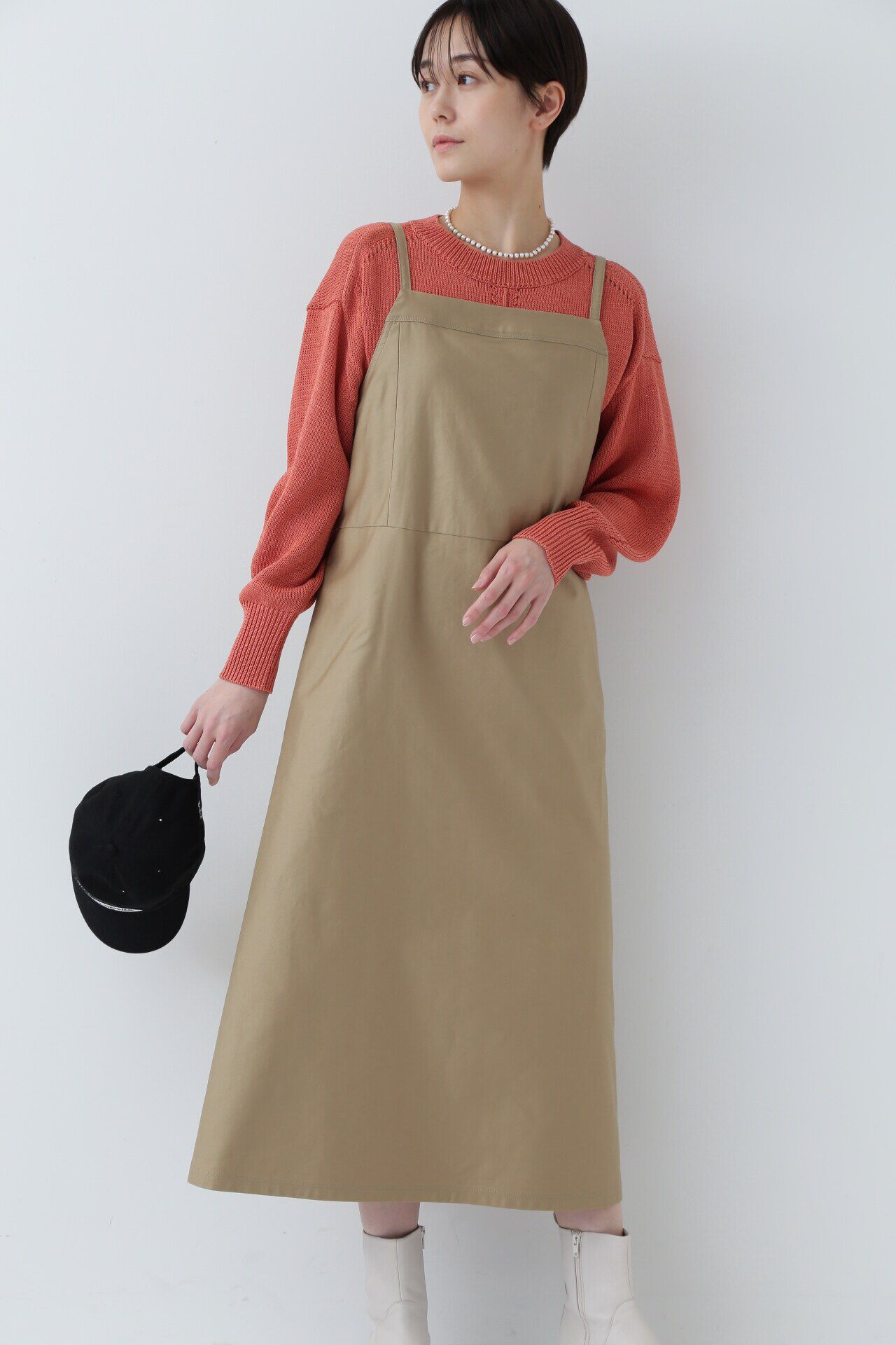  「◆コンパクトライトモールスキンワンピース」|ワンピース|カーキ