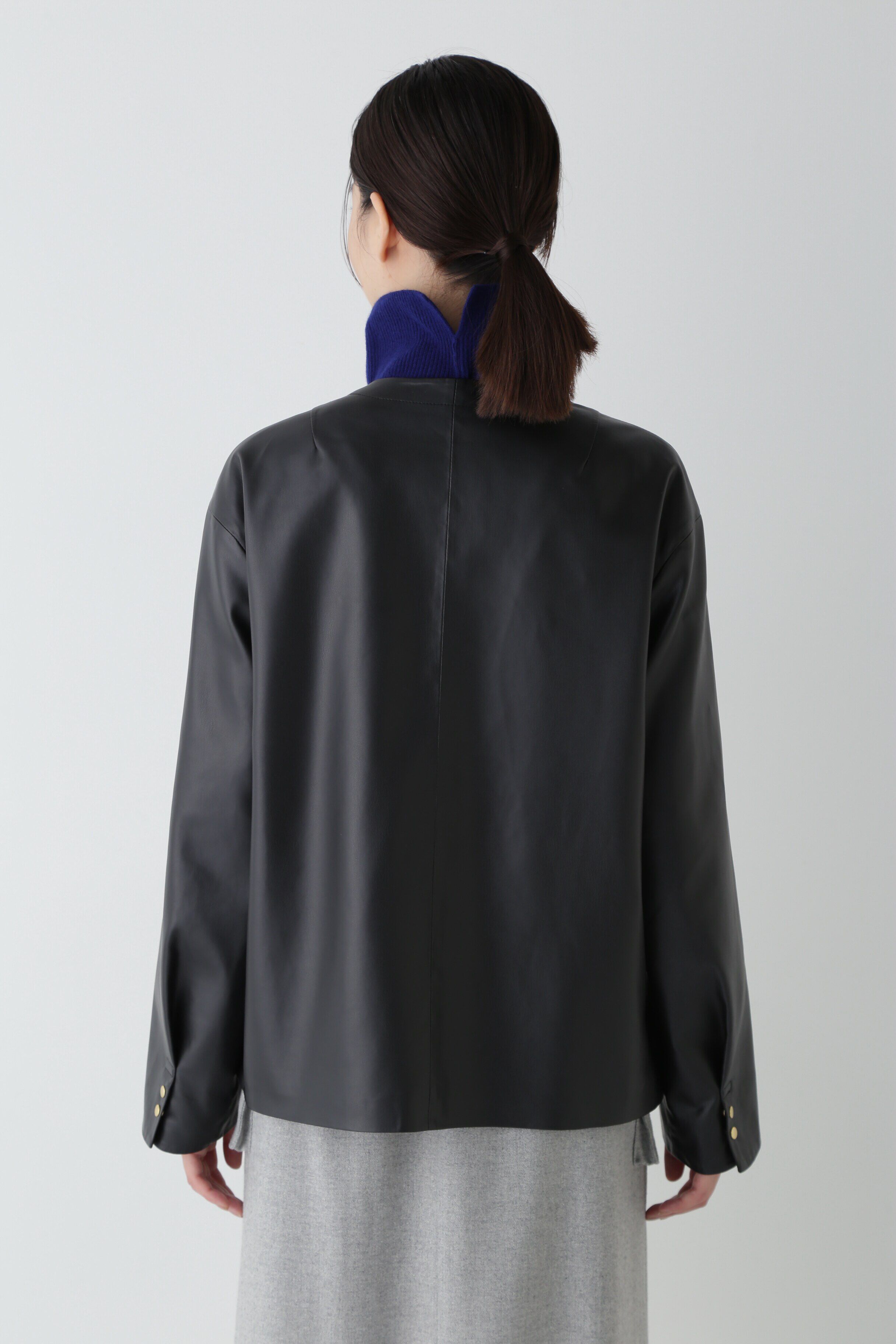  「◆フェイクレザーノーカラーブルゾン」|その他|