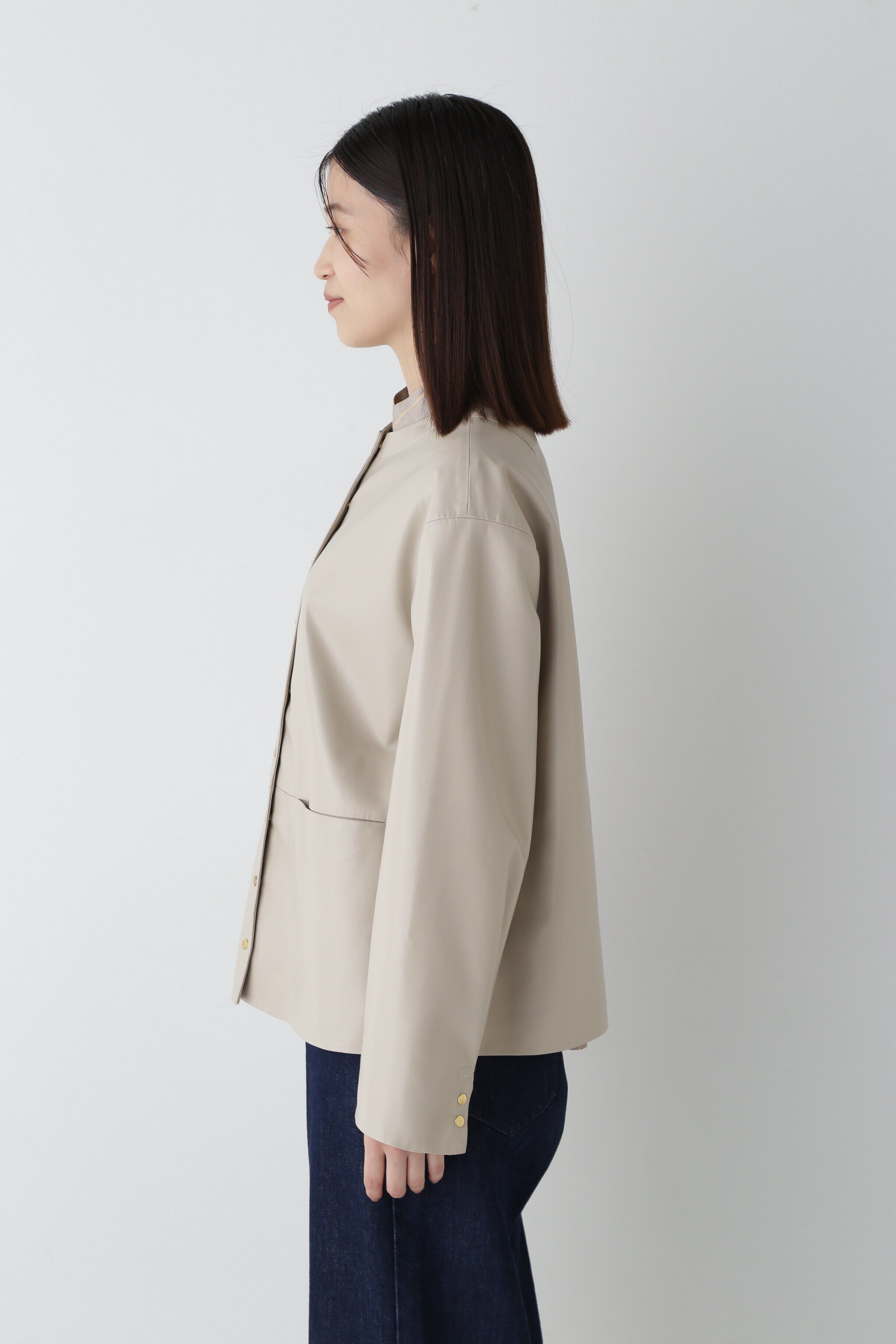  「◆フェイクレザーノーカラーブルゾン」|その他|