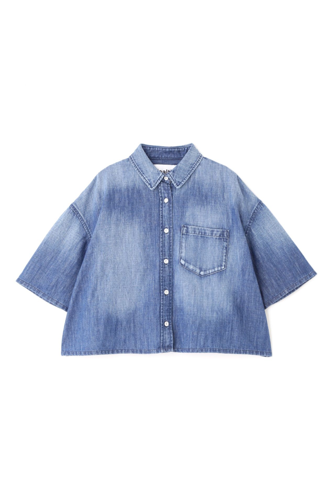  「◆クロップド半袖デニムブラ」|シャツ・ブラウス|