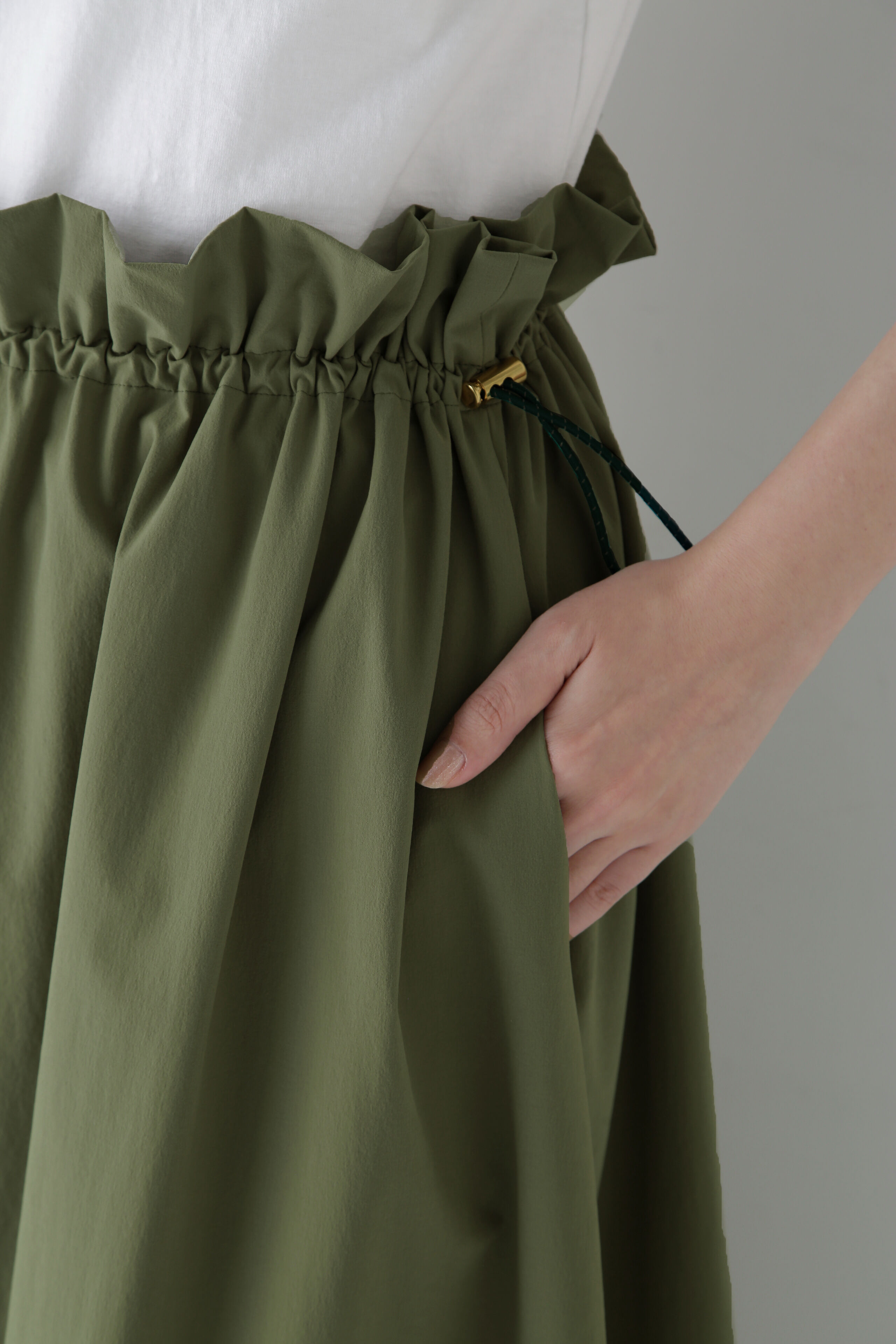  「◆【撥水・接触冷感】ナイロンストレッチギャザースカート」|スカート|