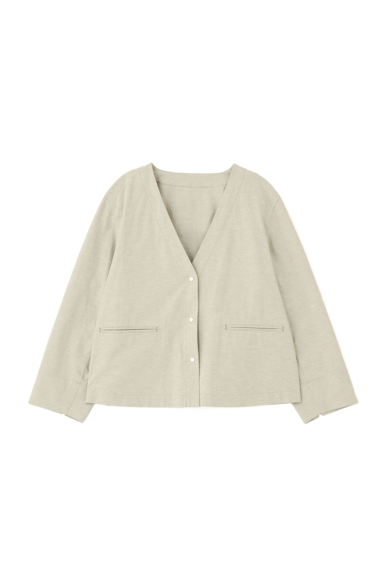  「◆綿麻シャンブレーVネックブルゾン」|ブルゾン・スタジャン|