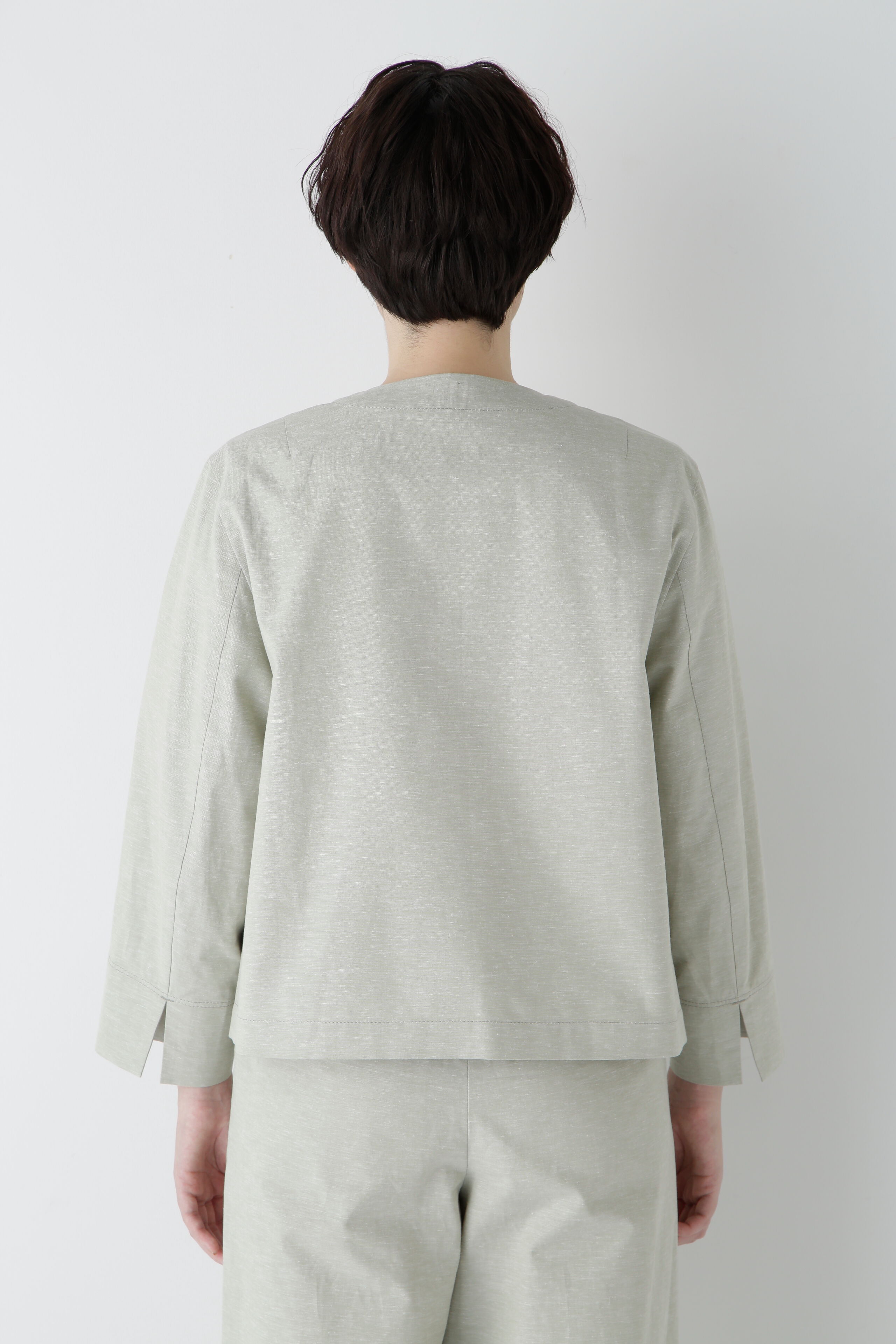  「◆綿麻シャンブレーVネックブルゾン」|ブルゾン・スタジャン|