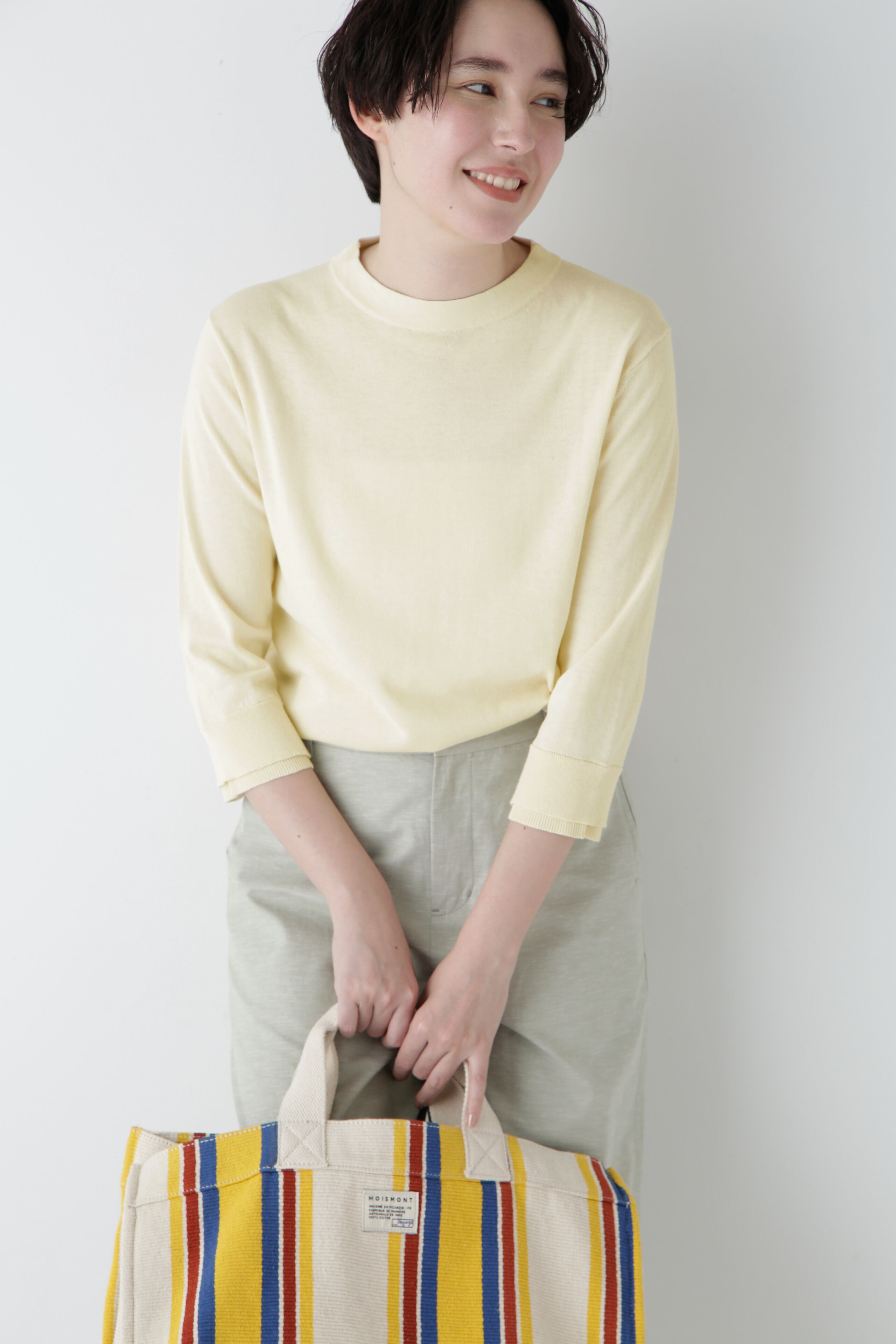  「◆【ウォッシャブル・UVカット】コットン混モックネックプルオーバー」|ニット・セーター|