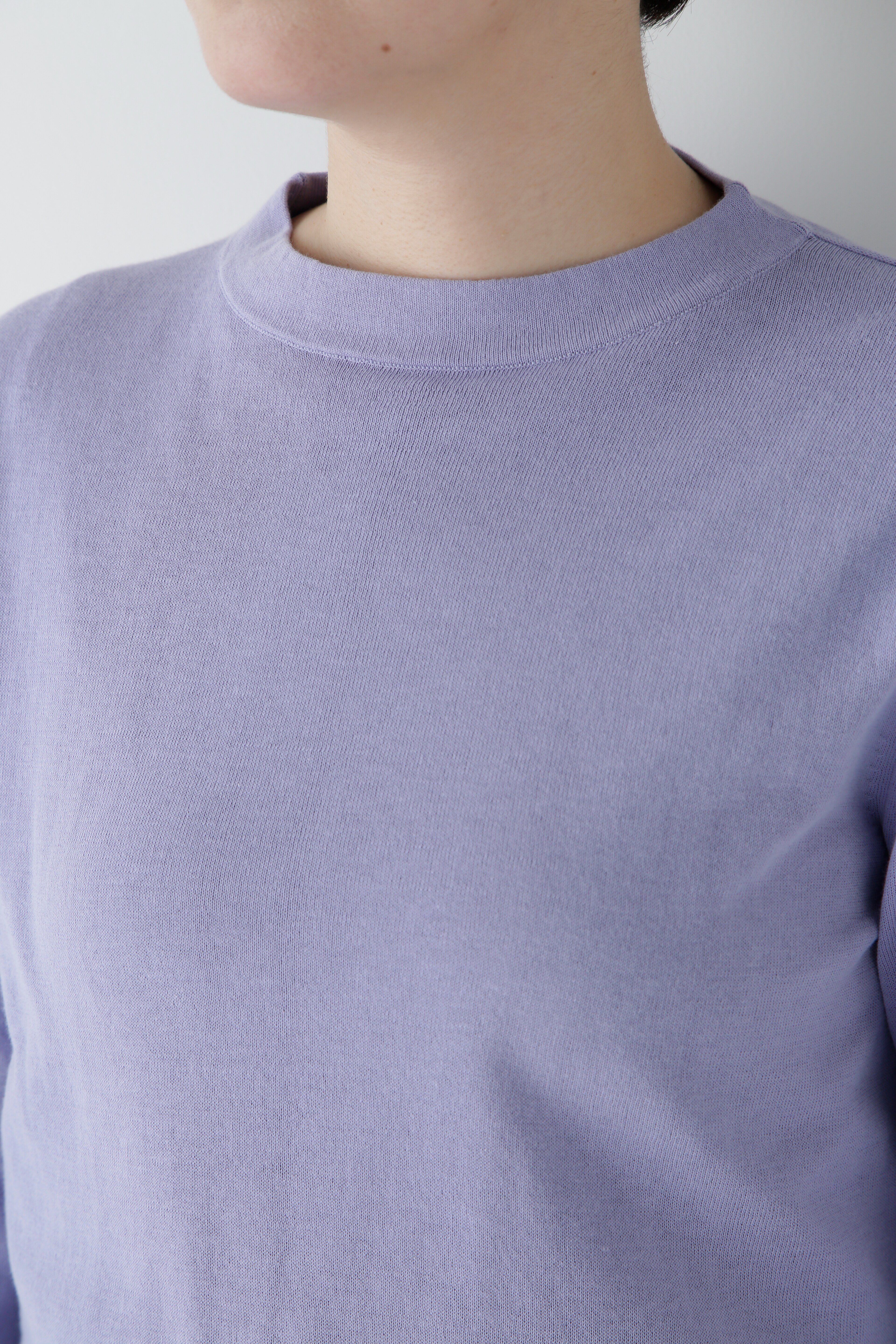  「◆【ウォッシャブル・UVカット】コットン混モックネックプルオーバー」|ニット・セーター|