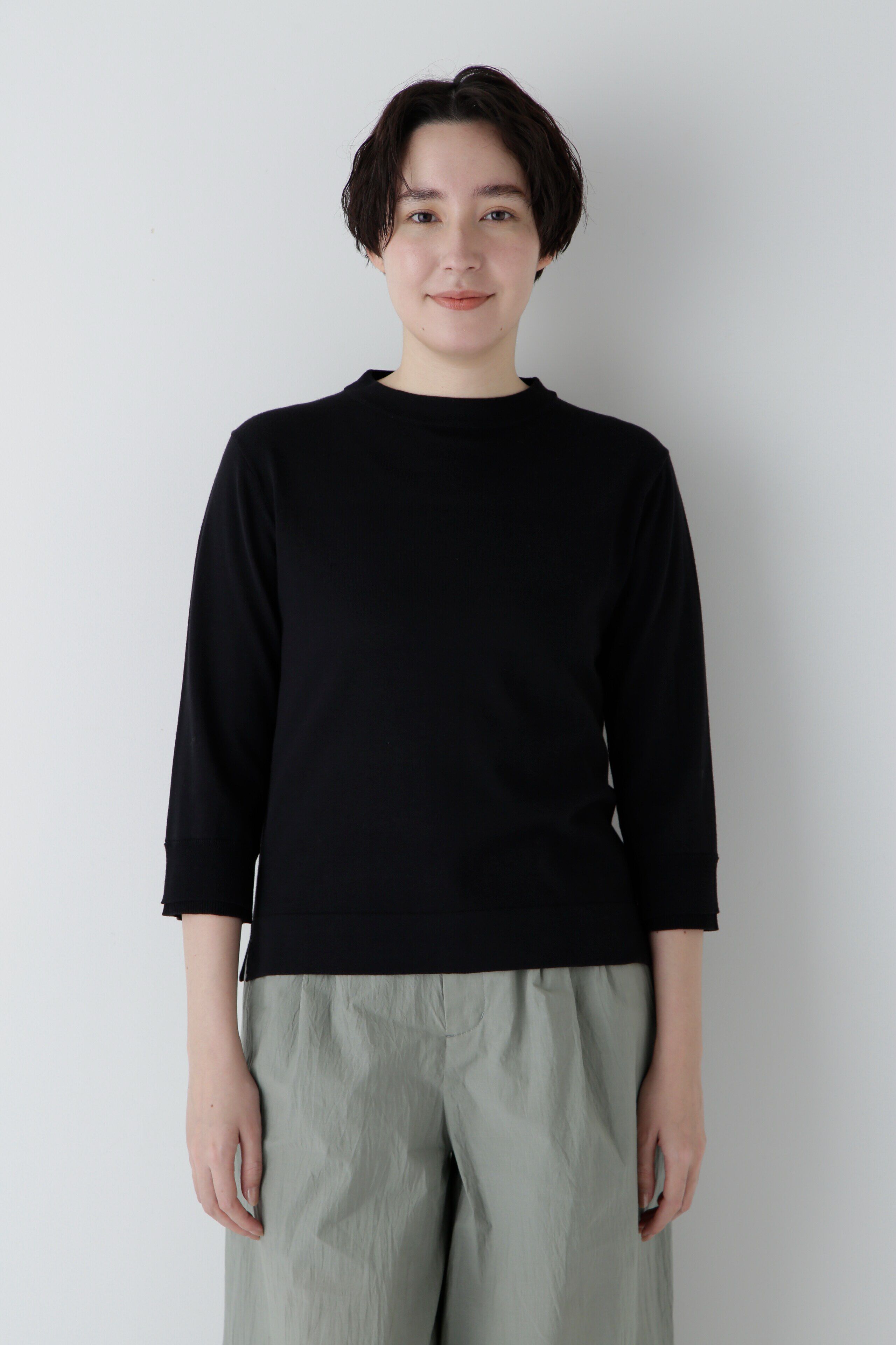  「◆【ウォッシャブル・UVカット】コットン混モックネックプルオーバー」|ニット・セーター|