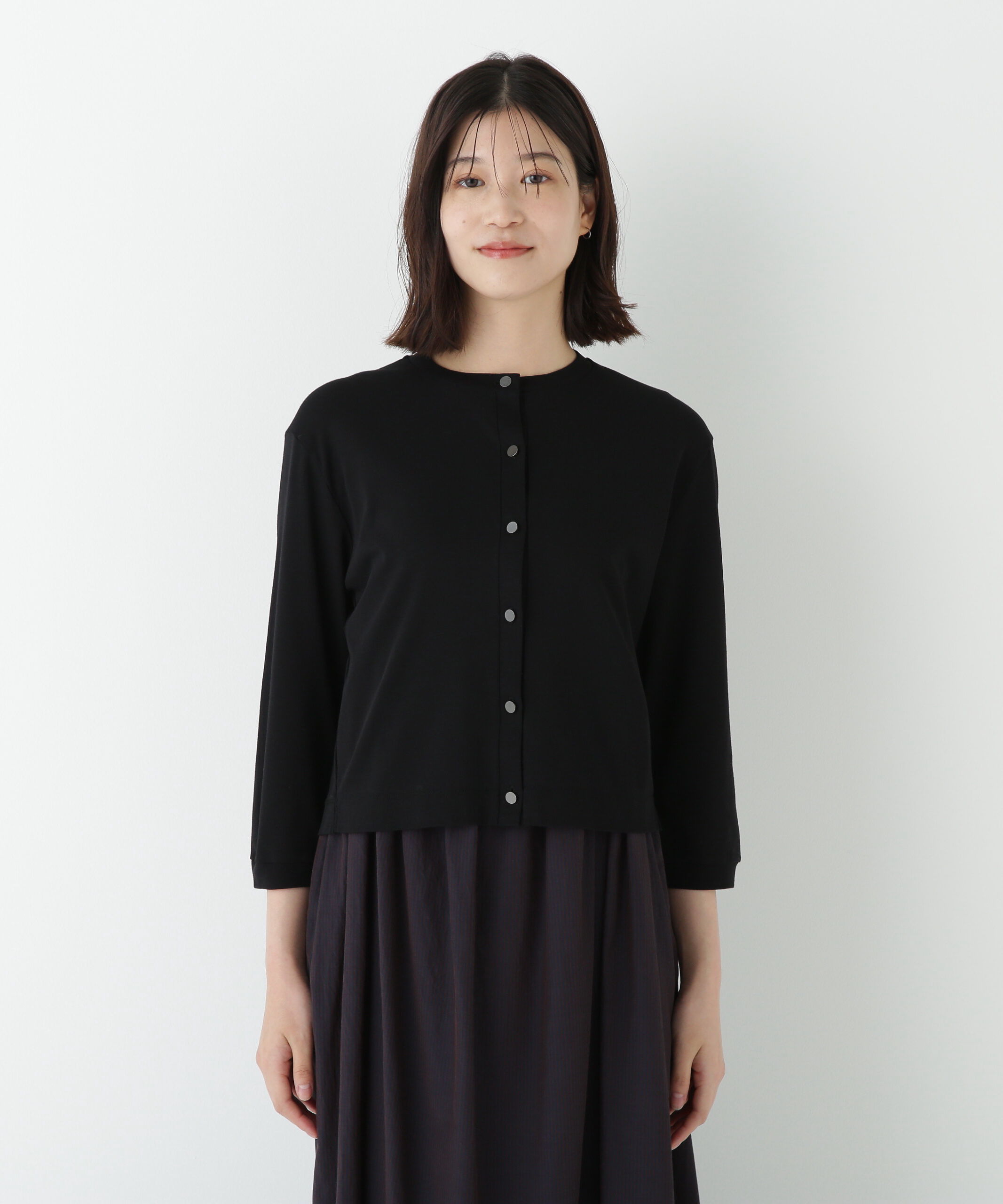  「◆クルーネックフライスカットソーカーディガン」|Tシャツ・カットソー|