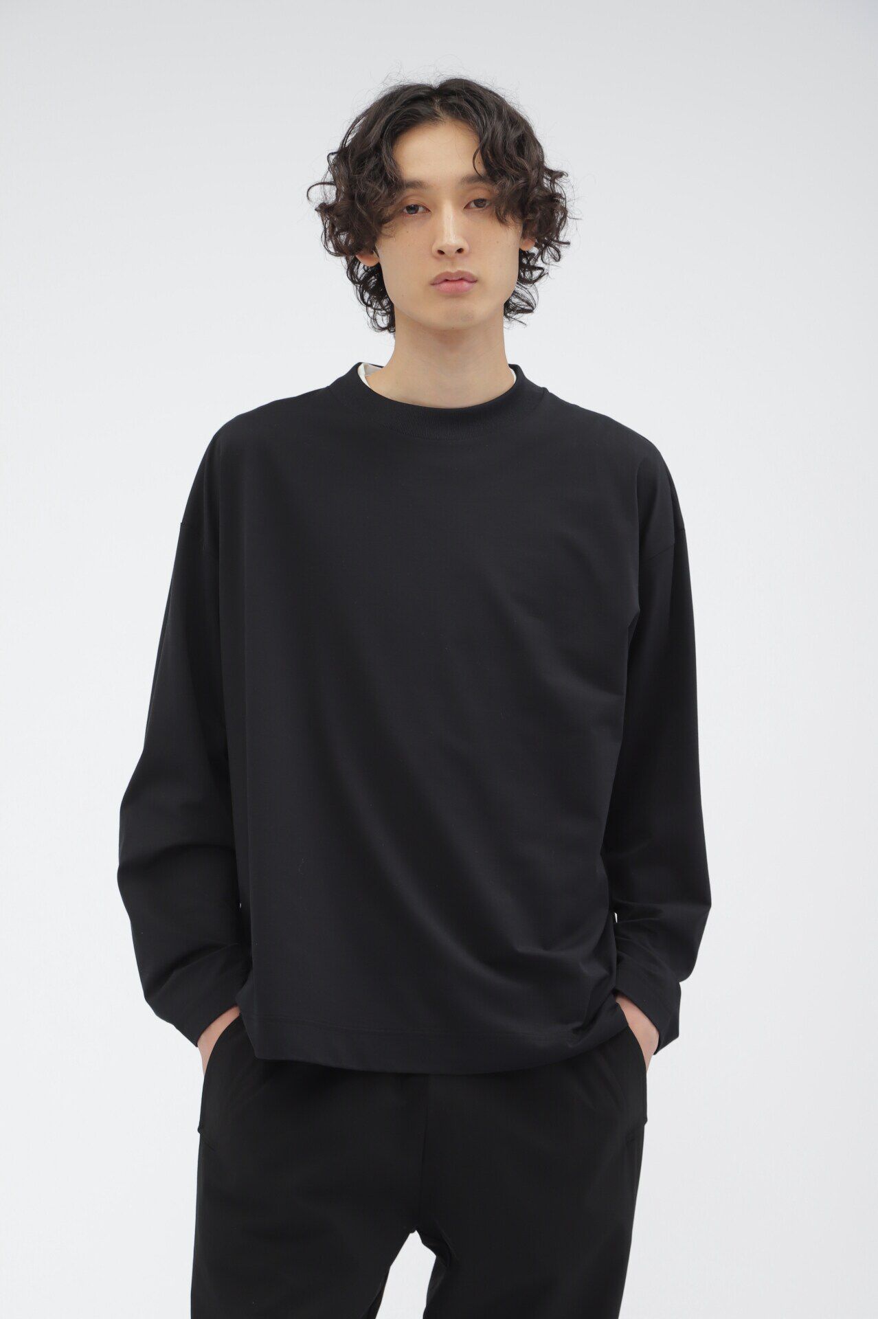 MARGARET HOWELL「POLYESTER COTTON HIGH GAUGE PIQUE JERSEY」|Tシャツ・カットソー|BLACK
