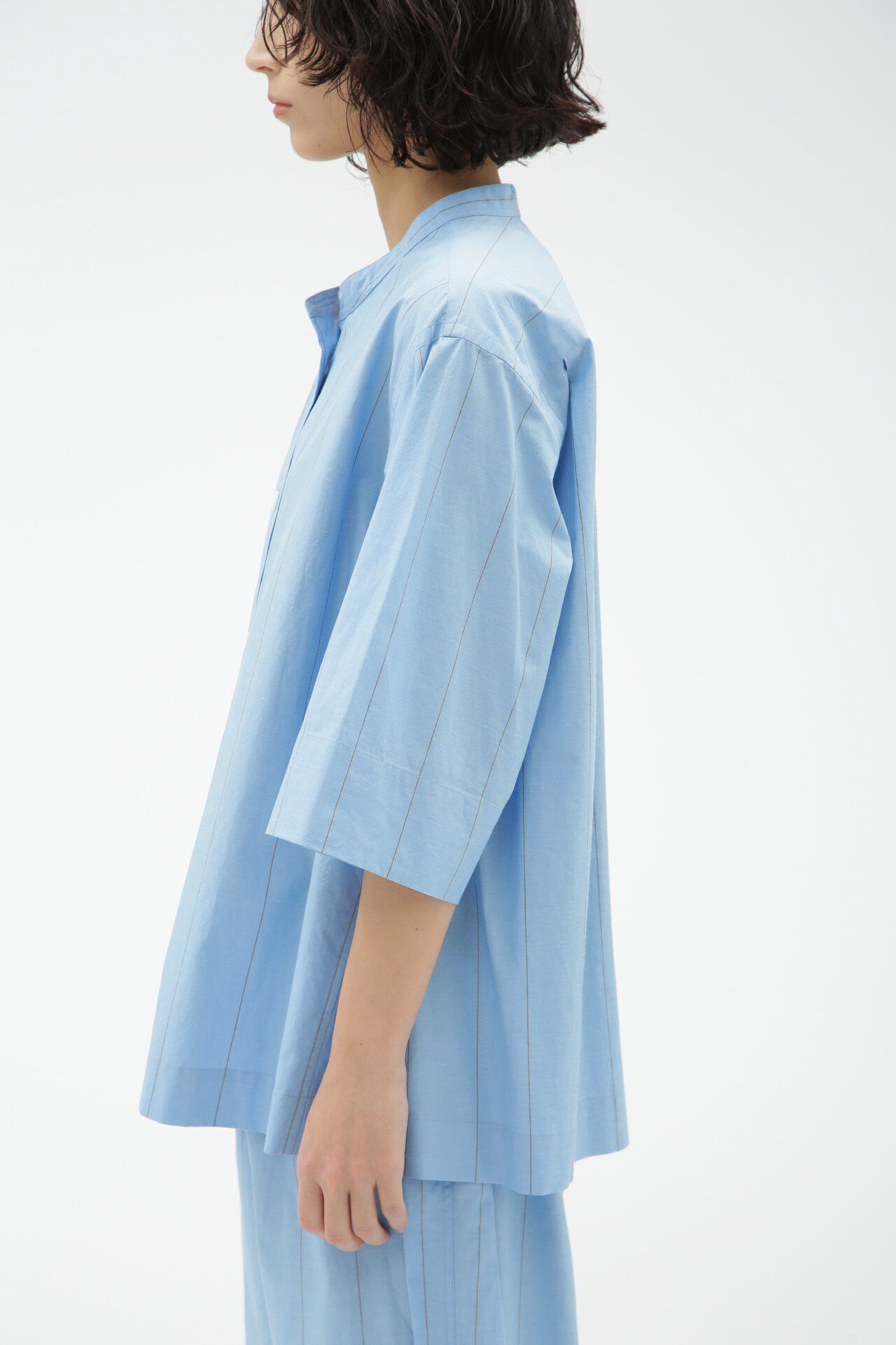 MARGARET HOWELL HOUSEHOLDGOODS「WIDE STRIPE COTTON LINEN」|シャツ・ブラウス|