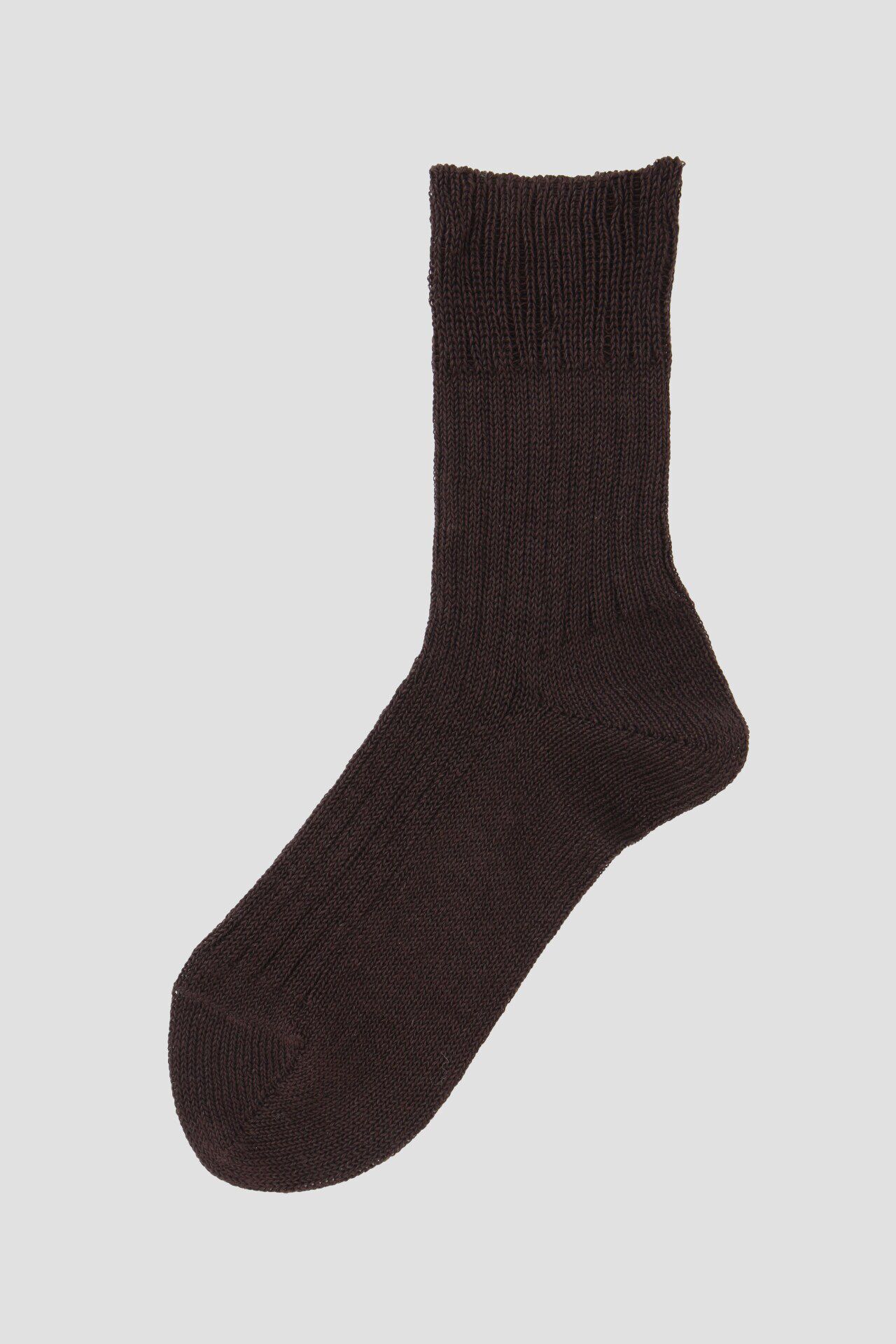  「LINEN RIB SOCKS」|ソックス|DARK BROWN2