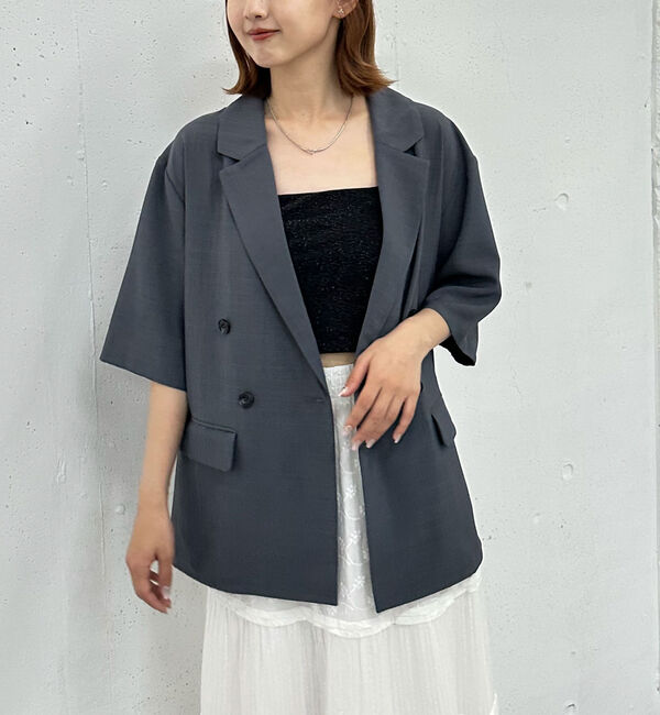archives「ハーフスリーブ麻調テーラードジャケット」|テーラードジャケット|