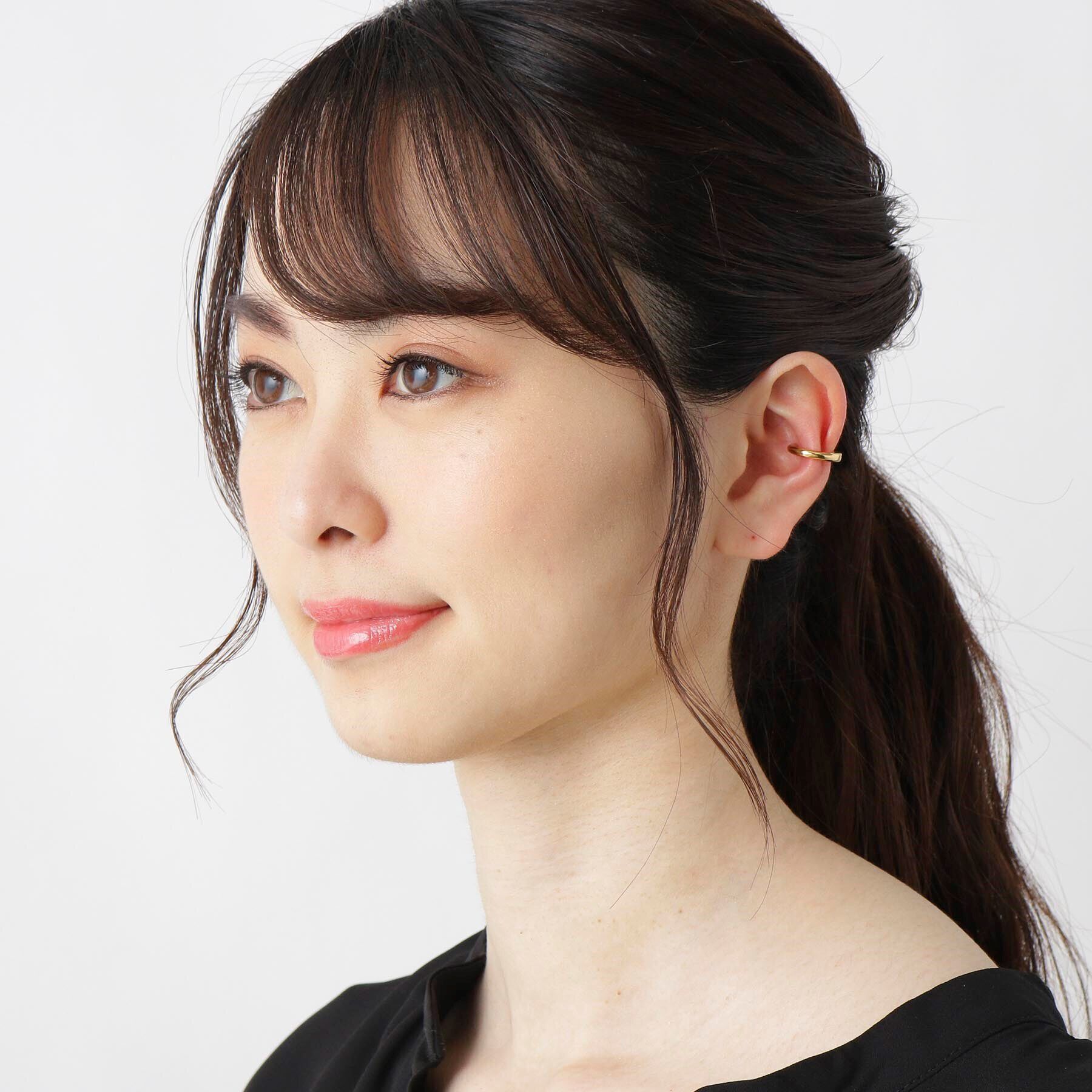 COCOSHNIK「シルバー 丸線中折れ イヤーカフ小」|イヤリング|