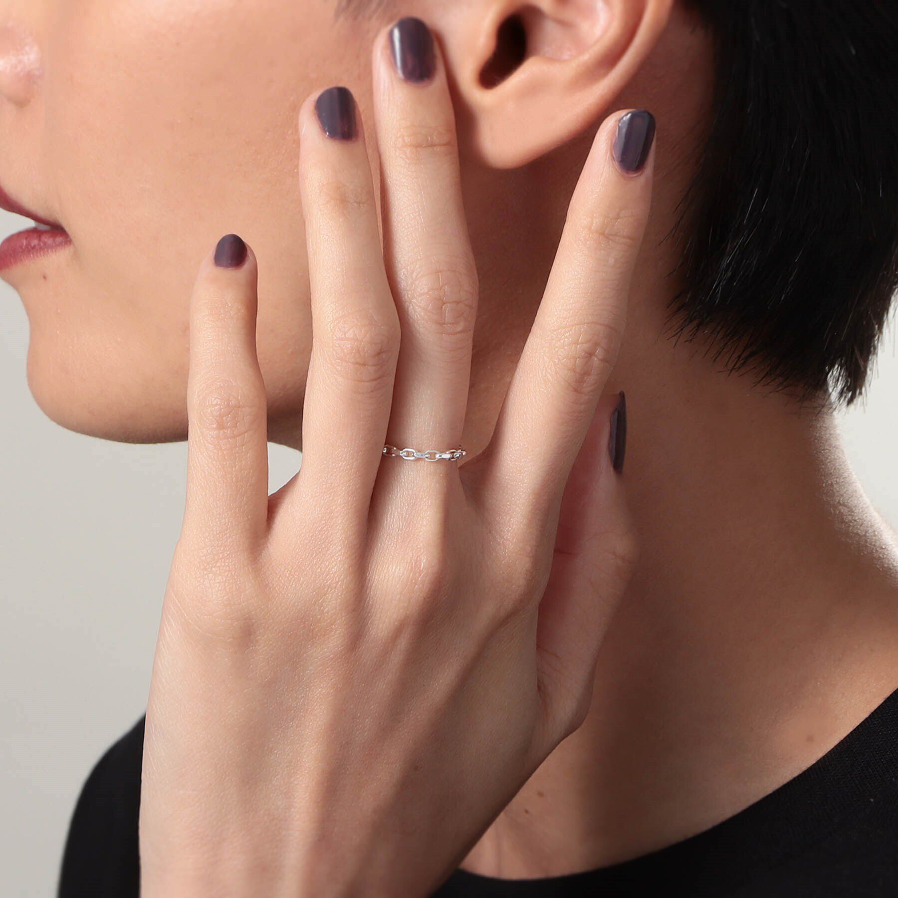 COCOSHNIK ONKITSCH「シルバー チェーンリング ケーブルチェーン」|リング|