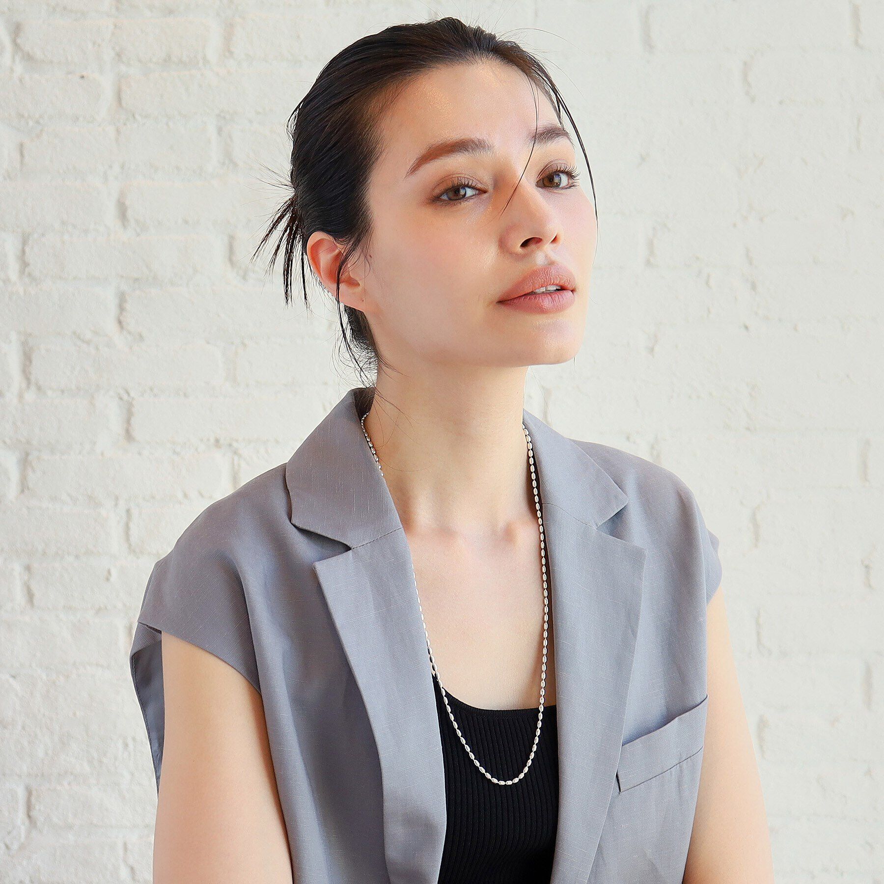 COCOSHNIK ONKITSCH「シルバー デザインチェーン オーバルボールM ネックレス」|ネックレス|