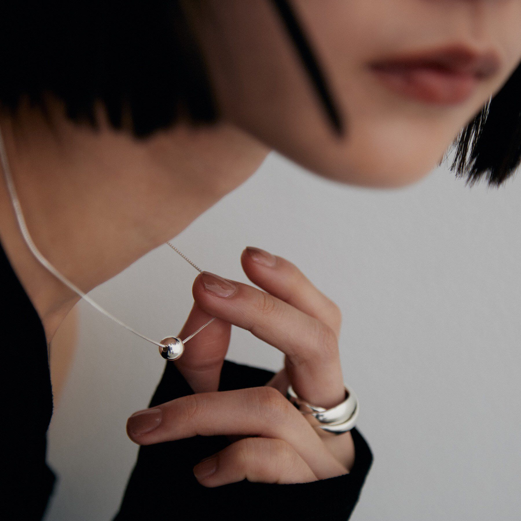 COCOSHNIK ONKITSCH「シルバー ホロウボール ネックレスS」|ネックレス|