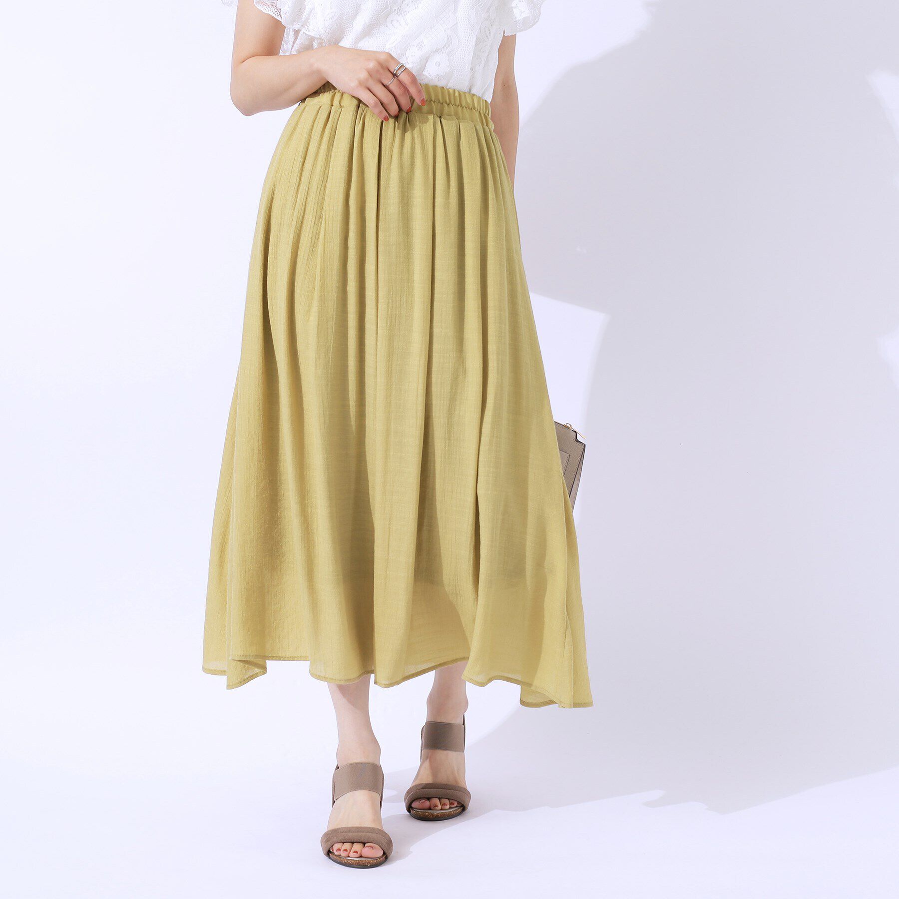 SHOO･LA･RUE「ふんわりさらさら スラブギャザースカート」|スカート|