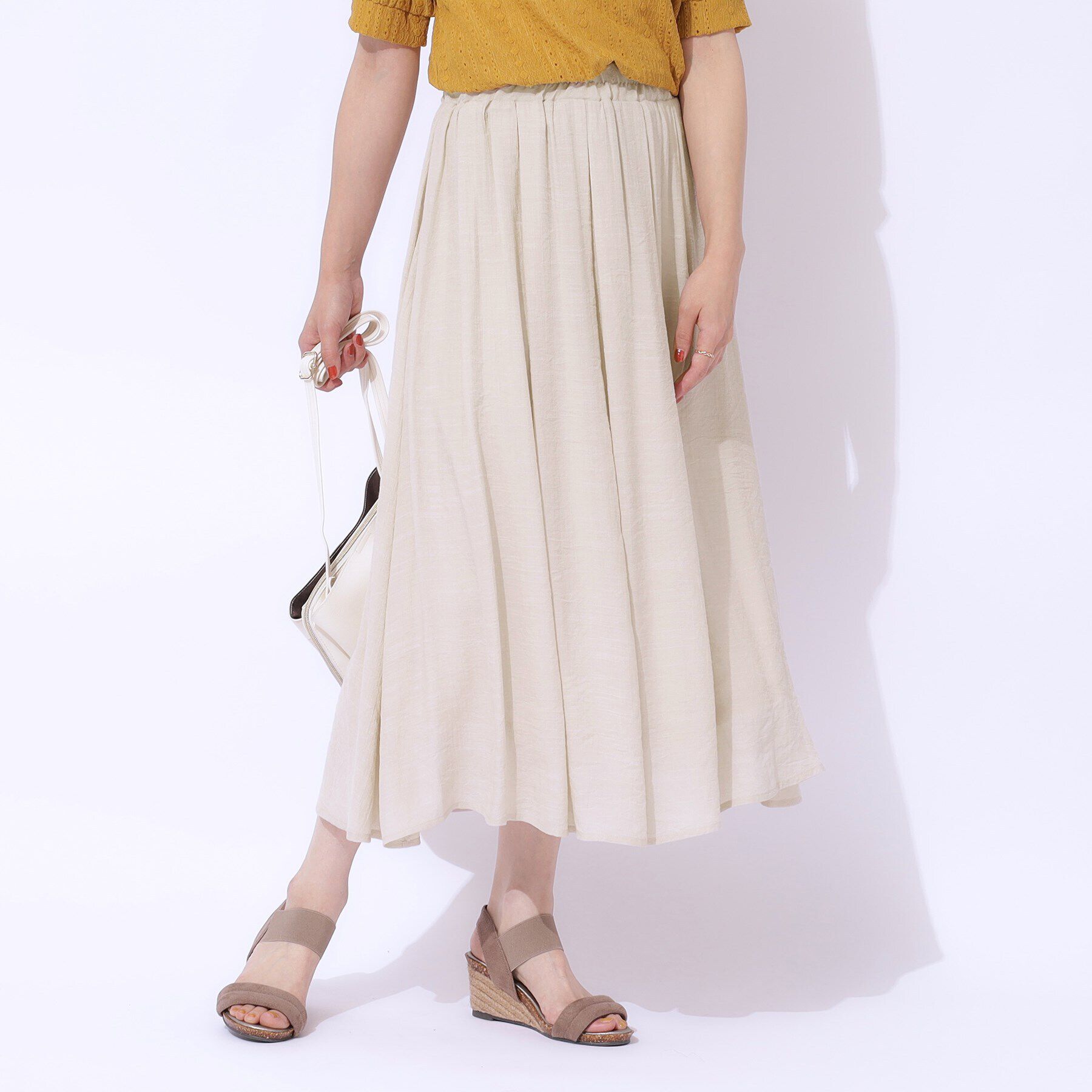 SHOO･LA･RUE「ふんわりさらさら スラブギャザースカート」|スカート|