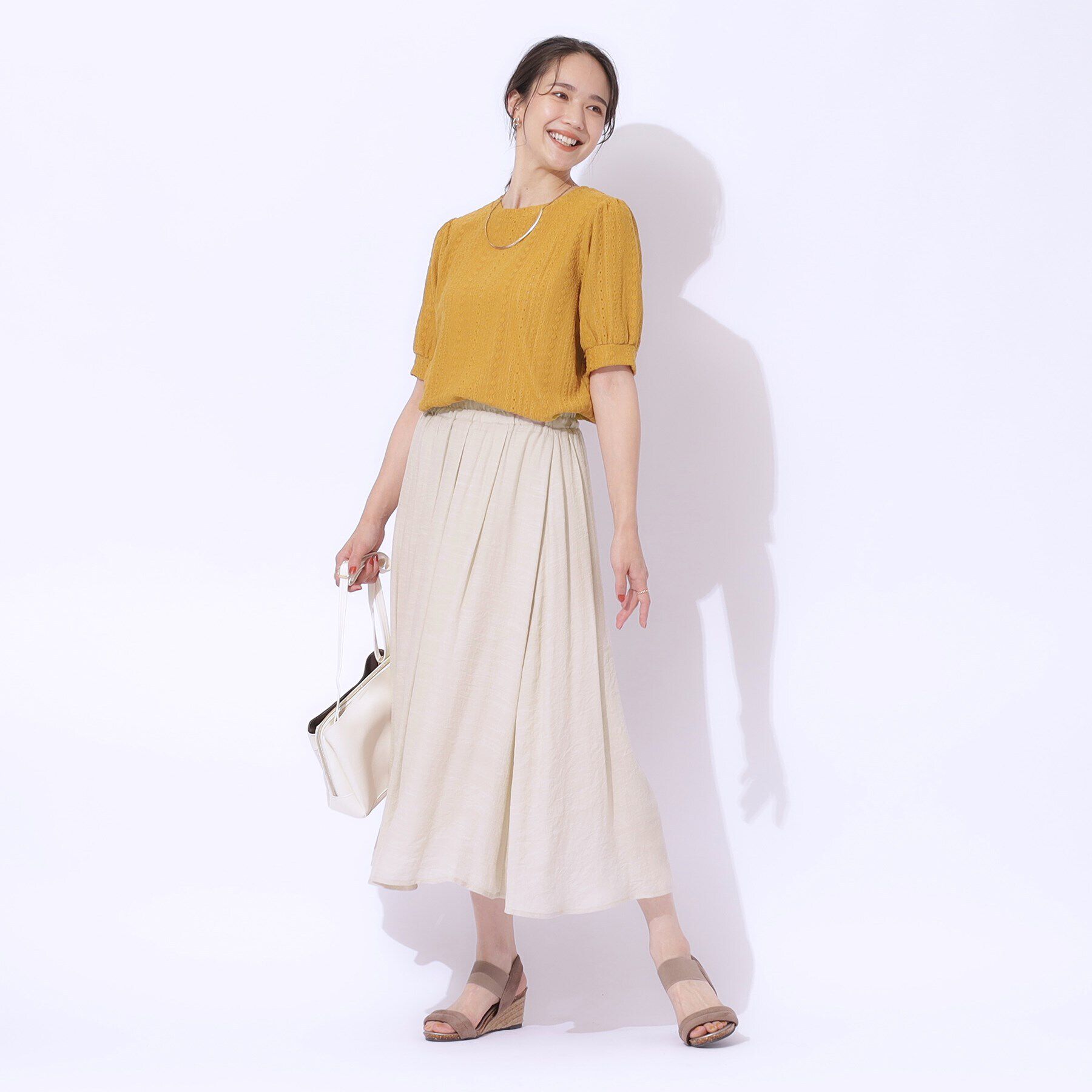 SHOO･LA･RUE「ふんわりさらさら スラブギャザースカート」|スカート|