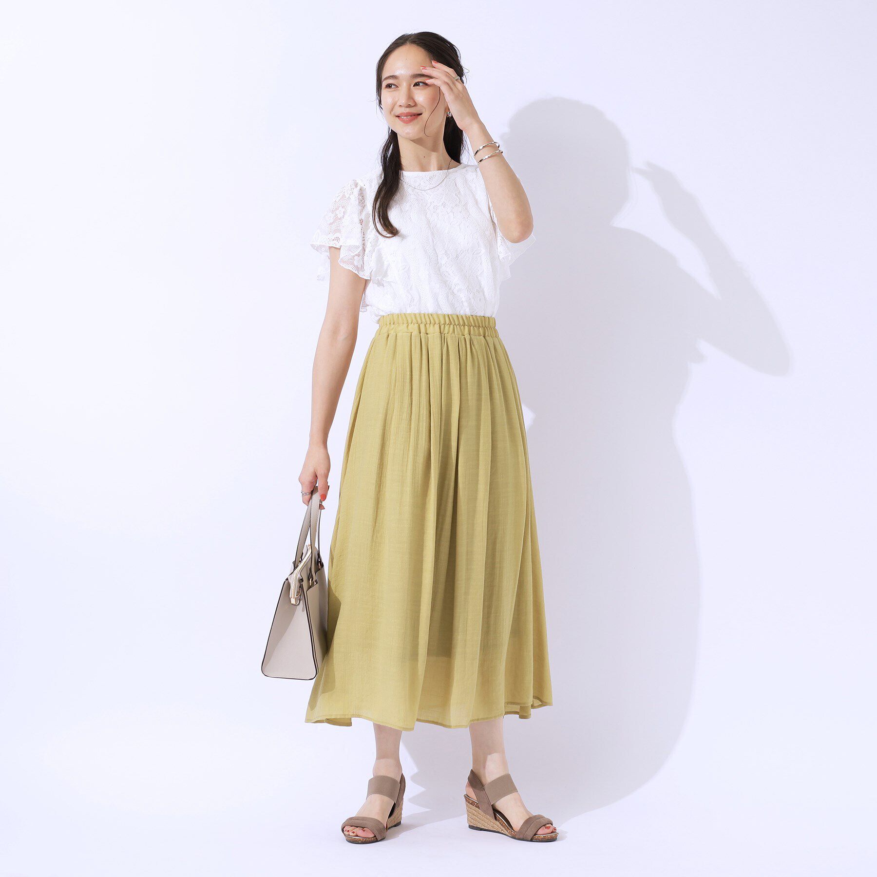 SHOO･LA･RUE「ふんわりさらさら スラブギャザースカート」|スカート|