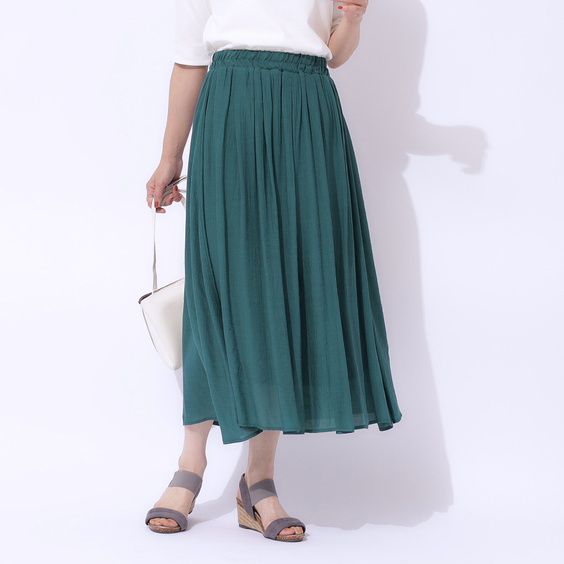 SHOO･LA･RUE「ふんわりさらさら スラブギャザースカート」|スカート|