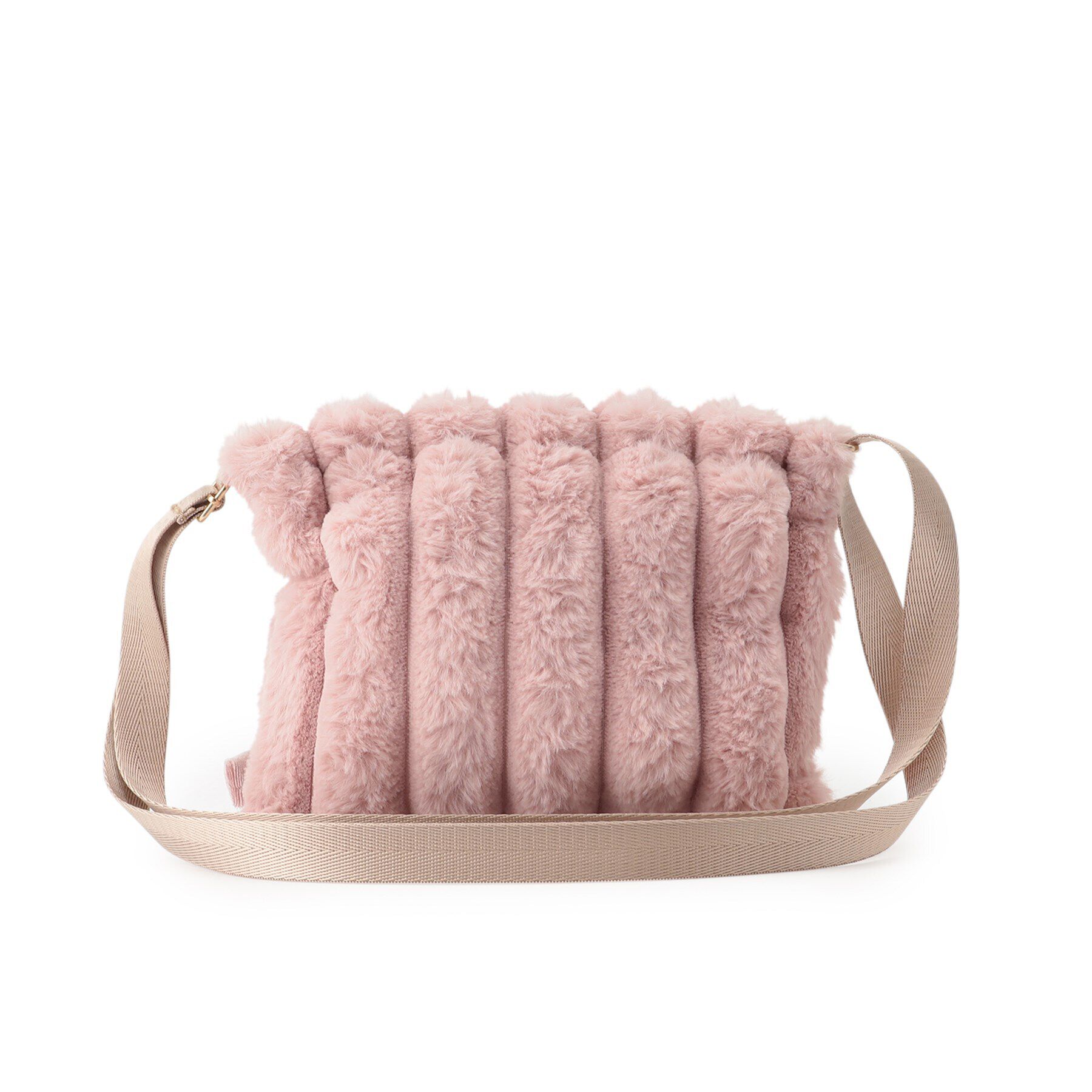 SHOO･LA･RUE「ストライプフェイクファーポシェット」|ショルダー・メッセンジャー|