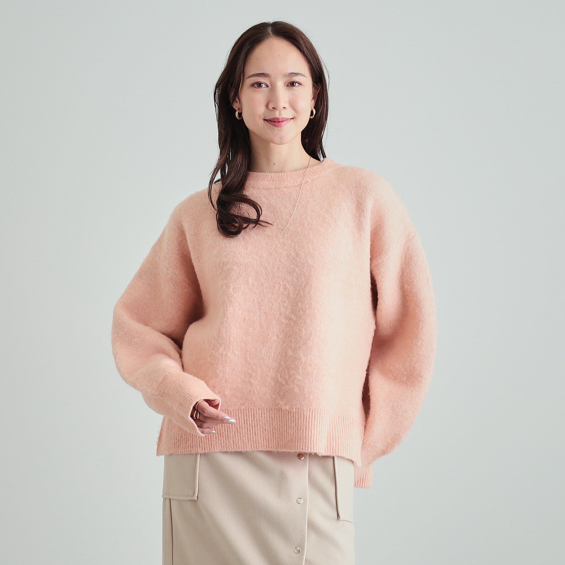 SHOO･LA･RUE「【S-LL】Wフェイス ふわふわ起毛ニット」|ニット・セーター|