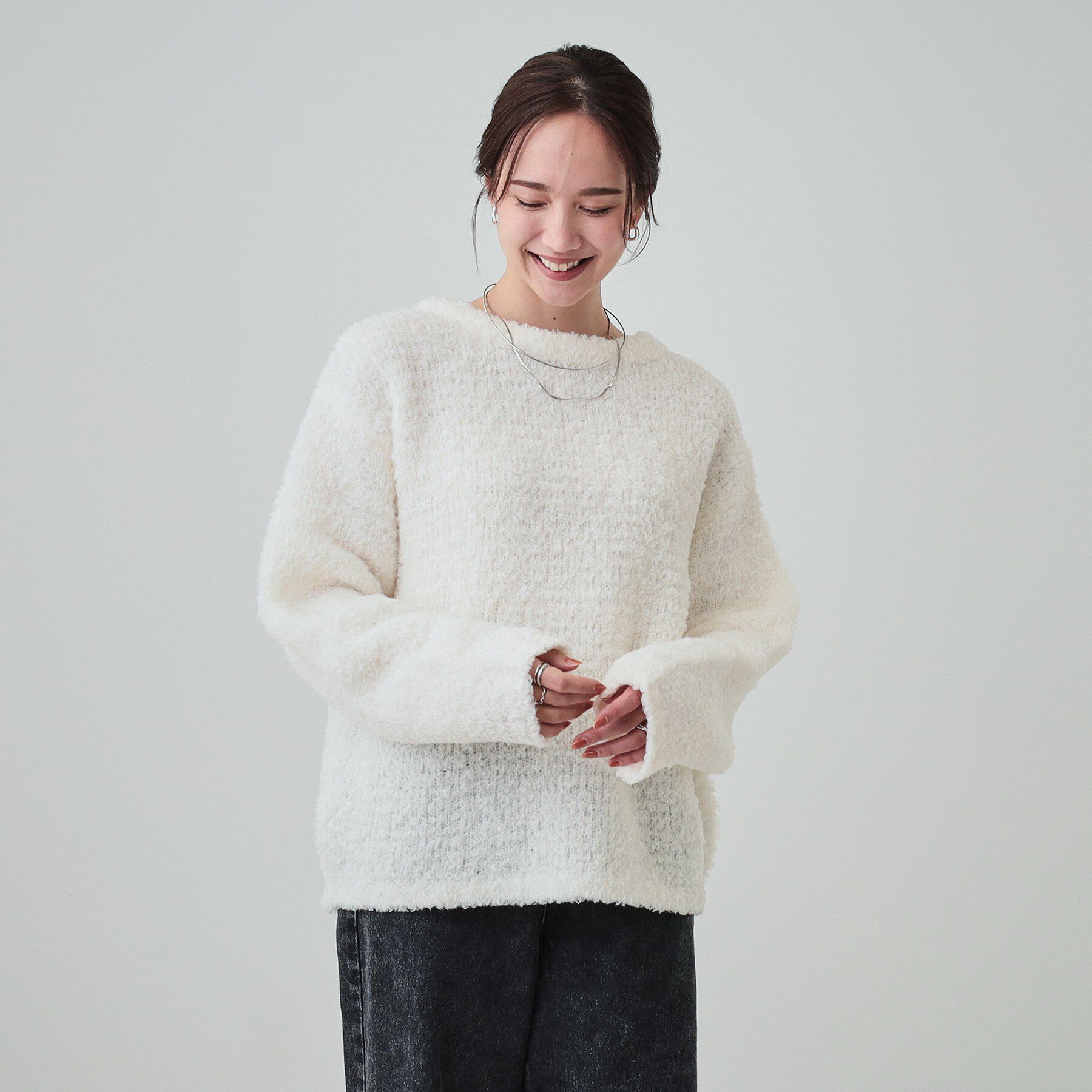 SHOO･LA･RUE「【S-LL】ほんのり甘い ふわふわニットトップス」|ニット・セーター|