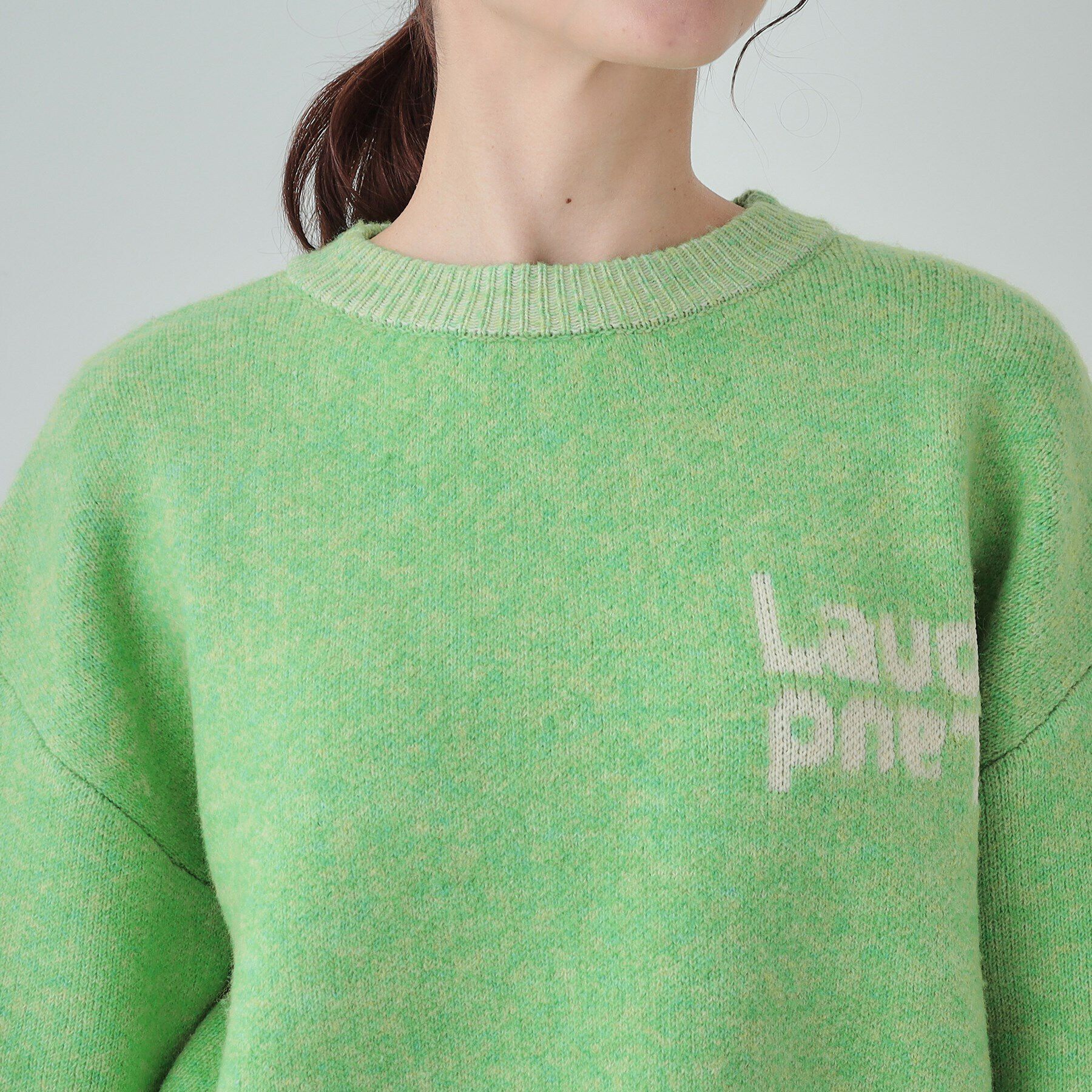 SHOO･LA･RUE「【セットアップ可】もちもちミックスヤーンロゴニット」|ニット・セーター|