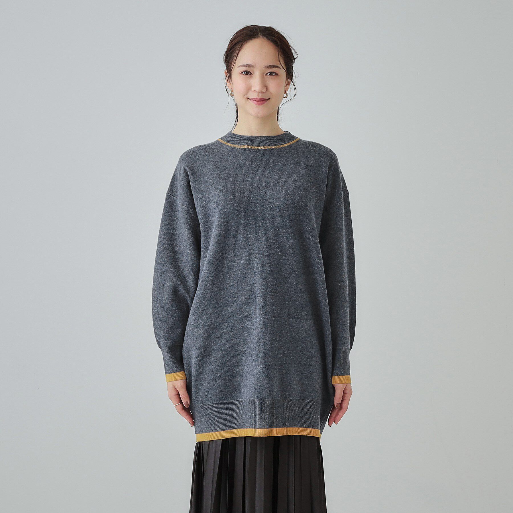 SHOO･LA･RUE「【S-LL】バックロゴがアクセント もちもちやわらかニットチュニック」|チュニック|