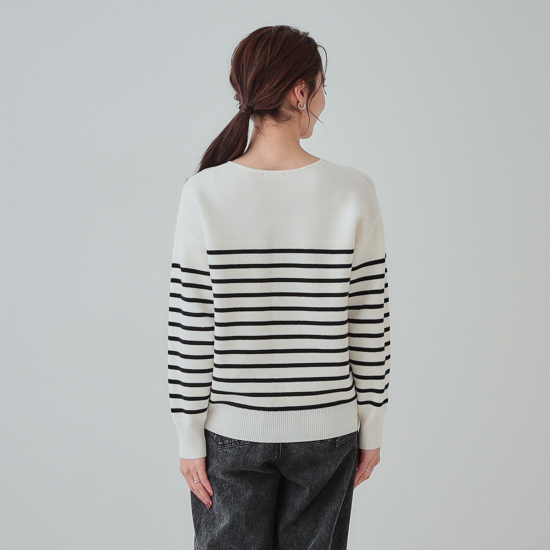 SHOO･LA･RUE「【洗える/S-LL】ふんわり柔らか ガーター切替ニット」|ニット・セーター|