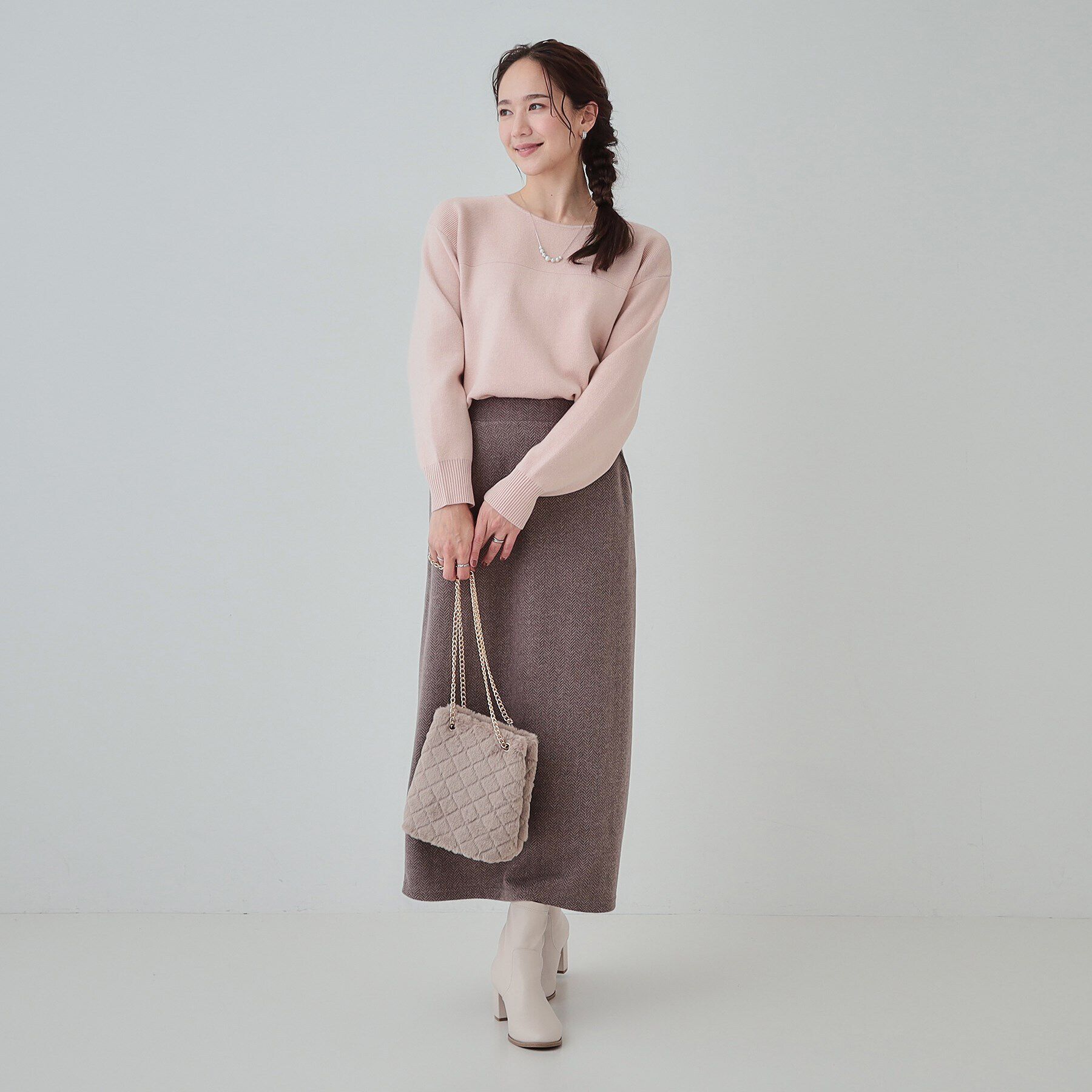 SHOO･LA･RUE「【洗える/S-LL】ふんわり柔らか ガーター切替ニット」|ニット・セーター|