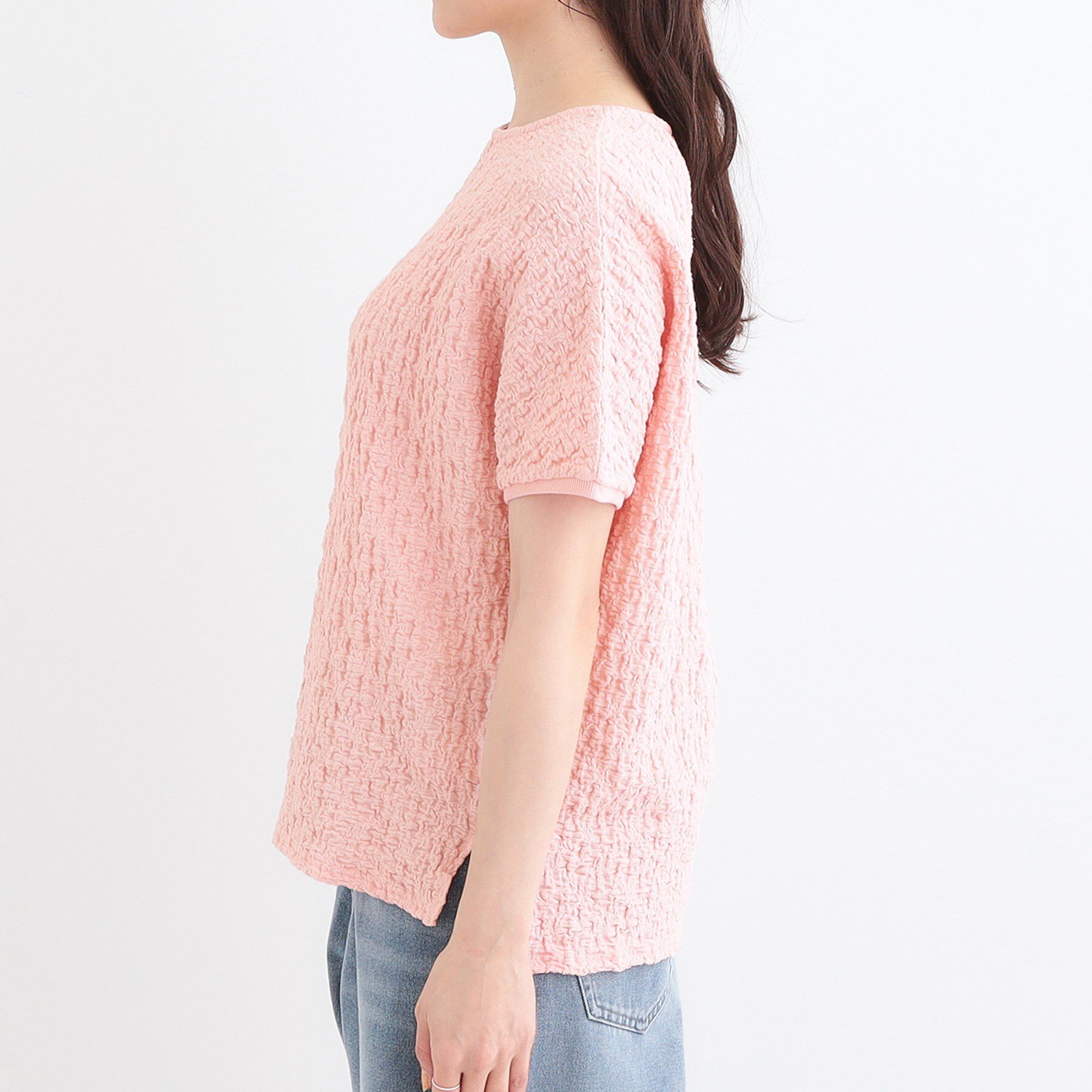 SHOO･LA･RUE「【S-LL】ぽこぽこ素材がこなれ見え ドルマントップス」|Tシャツ・カットソー|