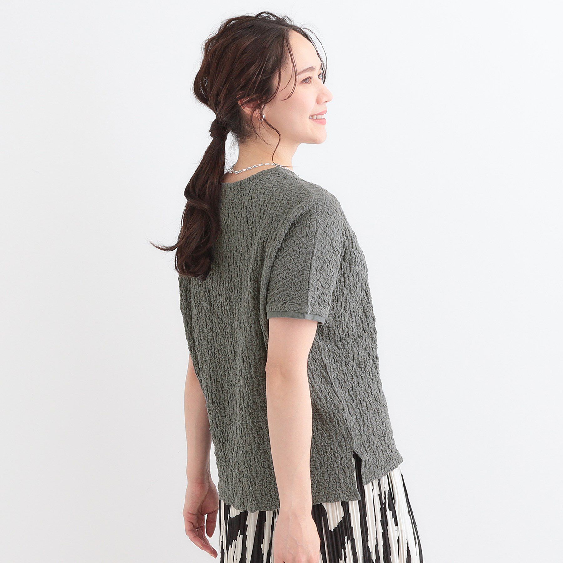 SHOO･LA･RUE「【S-LL】ぽこぽこ素材がこなれ見え ドルマントップス」|Tシャツ・カットソー|