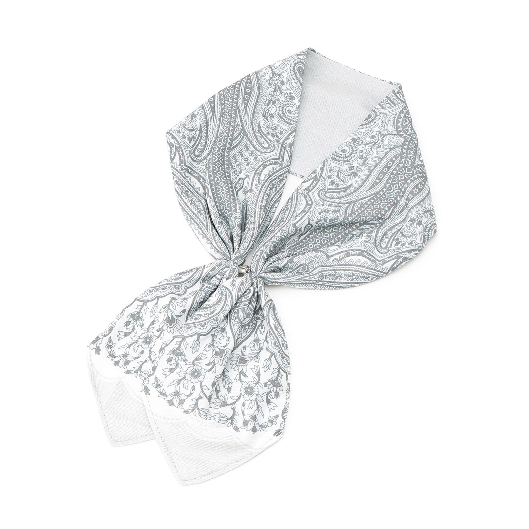 SHOO･LA･RUE「【UV/ひんやり】プレゼントにも マグネットで簡単 ワンタッチスカーフ」|バンダナ・スカーフ|グレー(612)