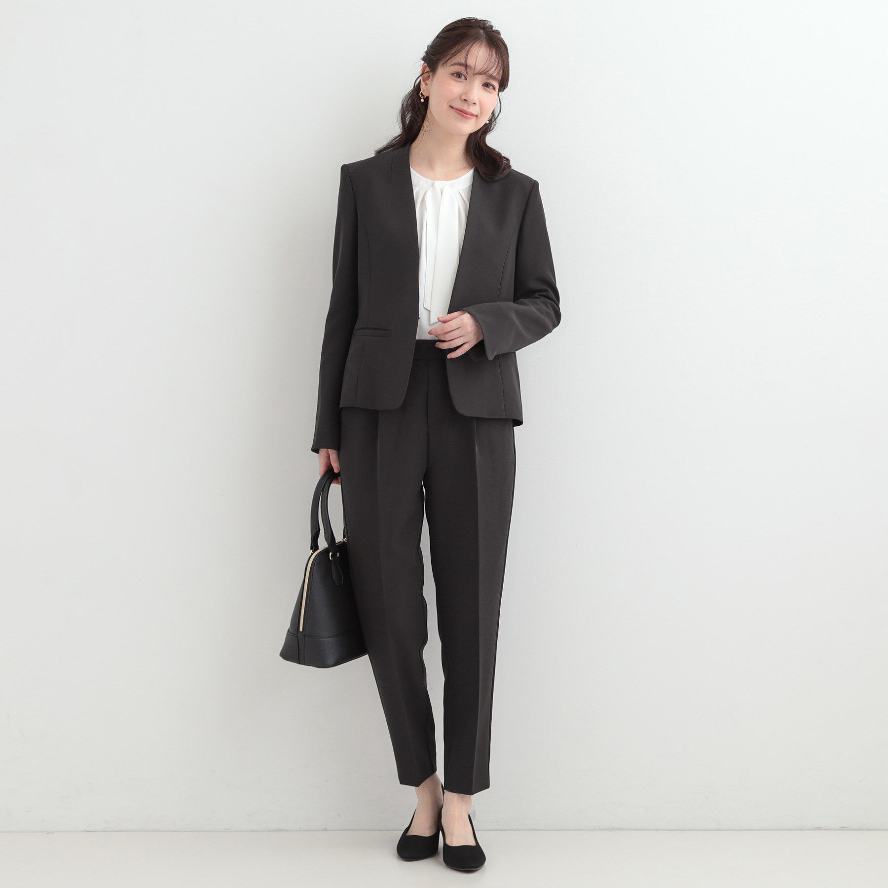 SHOO･LA･RUE「【3点スーツセット/洗濯機可】時短で好印象 セットアップ+ブラウス」|スーツ|