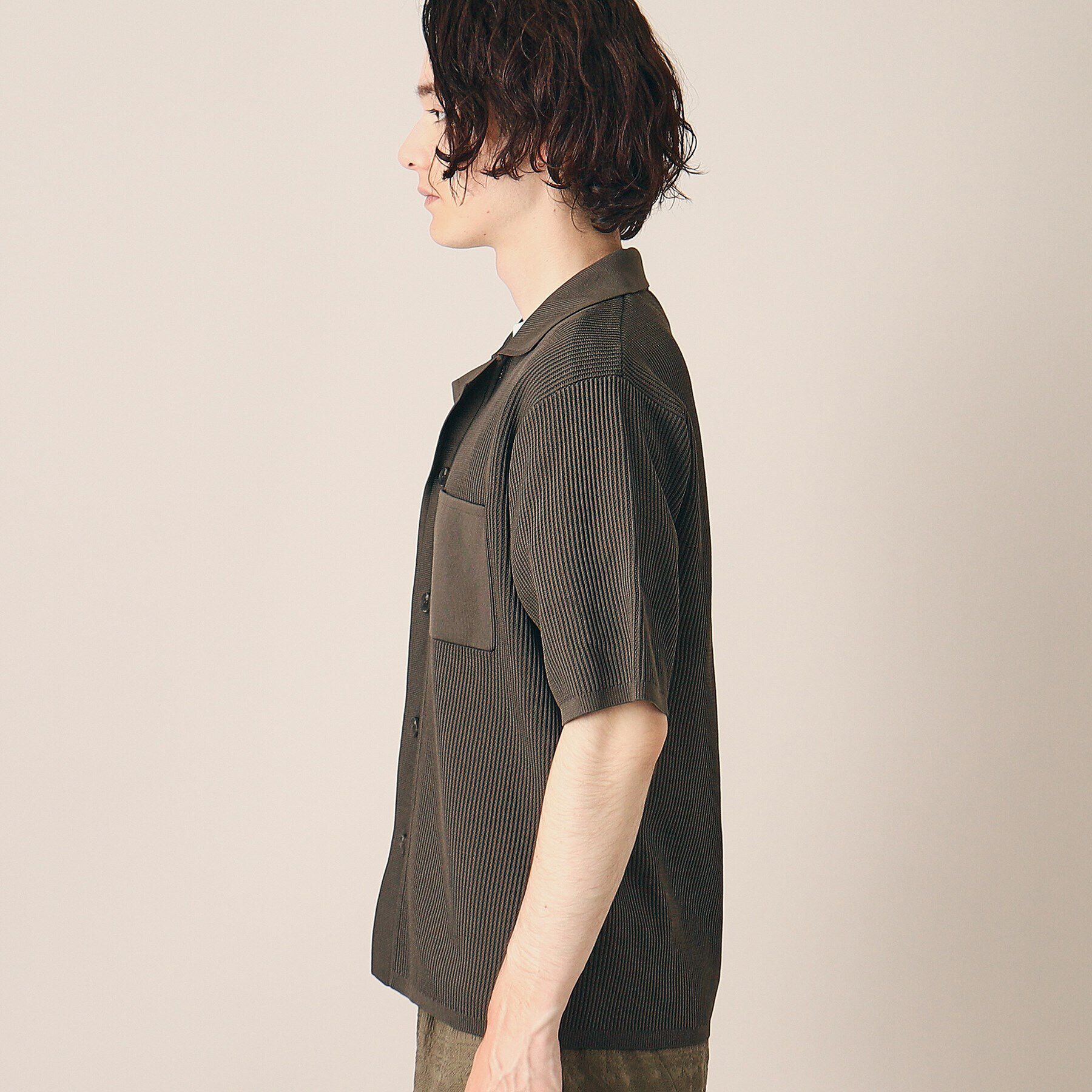 Dessin「釦付きシャツニットカーディガン」|ニット・セーター|