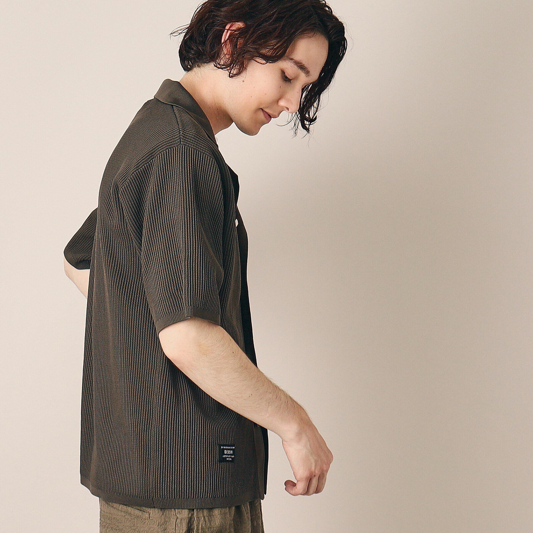 Dessin「釦付きシャツニットカーディガン」|ニット・セーター|