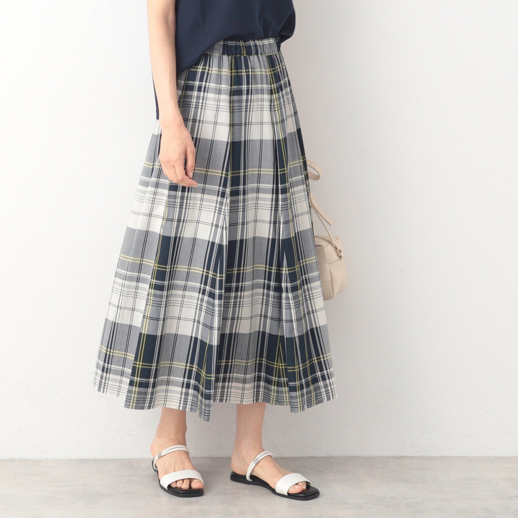 Dessin「【洗える・ウエストゴム】映えチェック/ストライプスカート（XS～L）」|スカート|