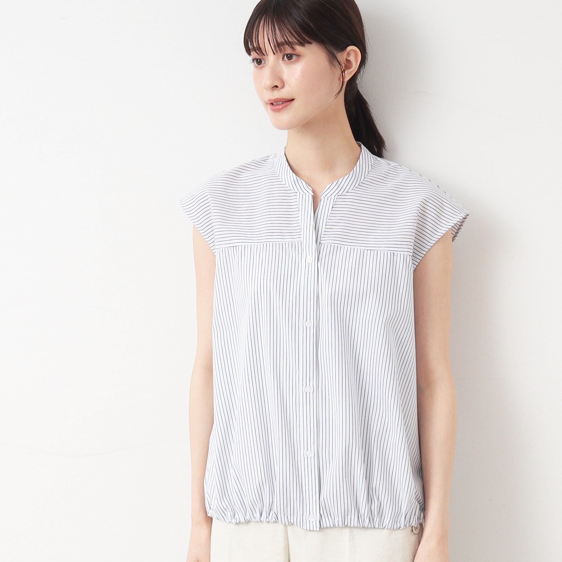 Dessin「【洗える】ドローコード付きブラウス（XS～L）」|シャツ・ブラウス|ホワイト(301)