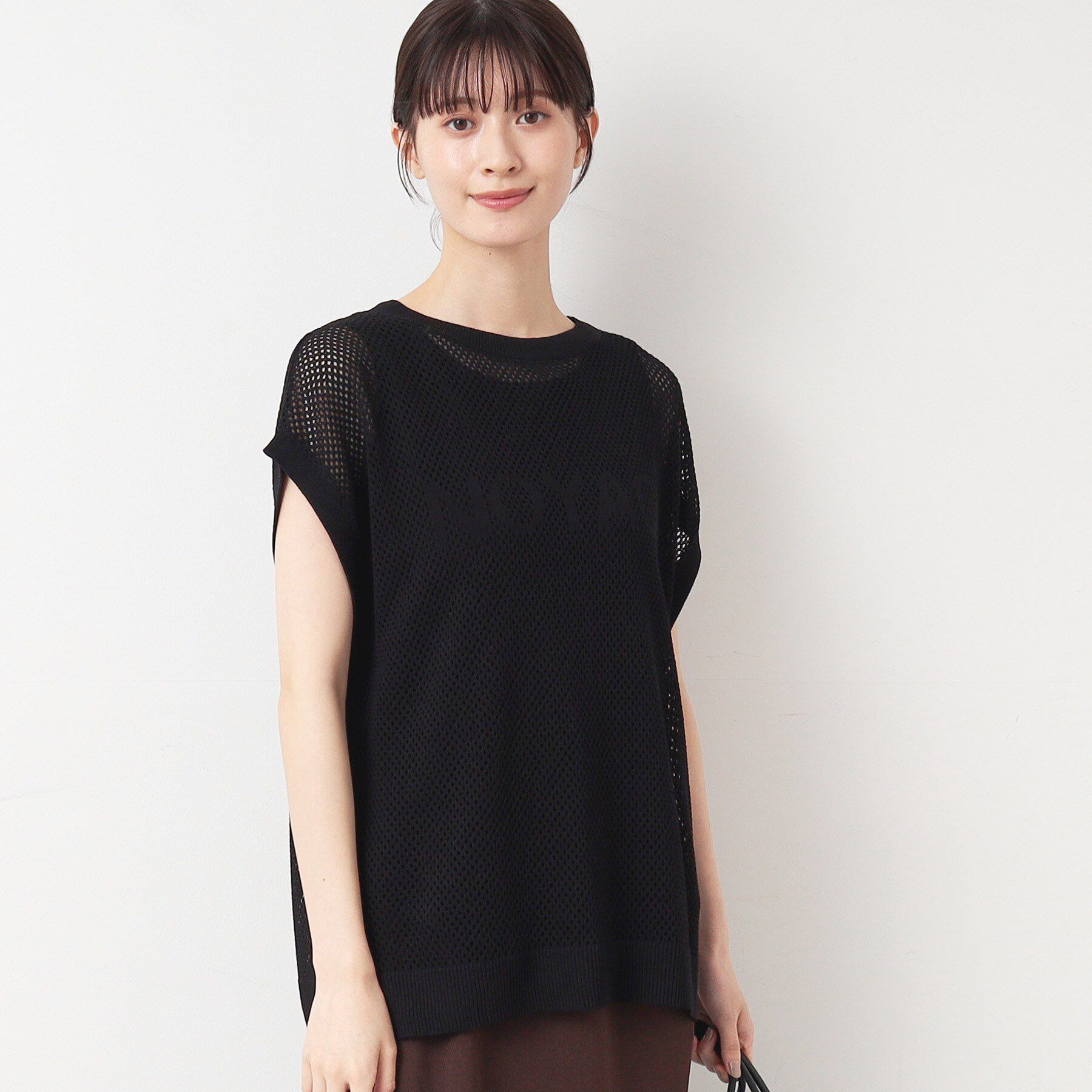 Dessin「【洗える】ロゴメッシュニット」|ニット・セーター|ブラック(019)